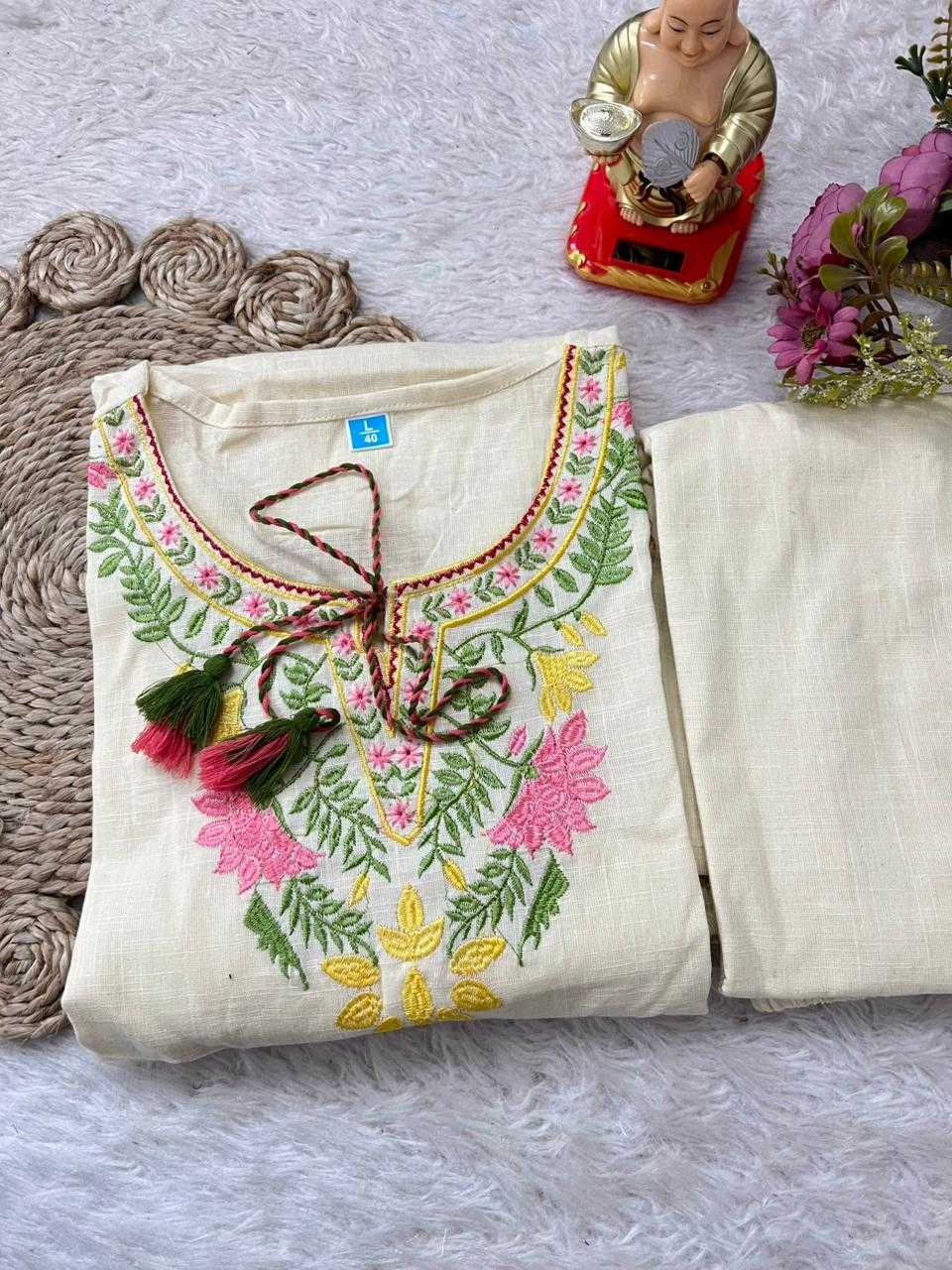 Ynf Fancy KESH594 Bhaavya Kurti Plus Size Collections Wholesale Designer Kurtis Cotton Kurtis Embroidered Kurtis Manufacturer- Kapda Export