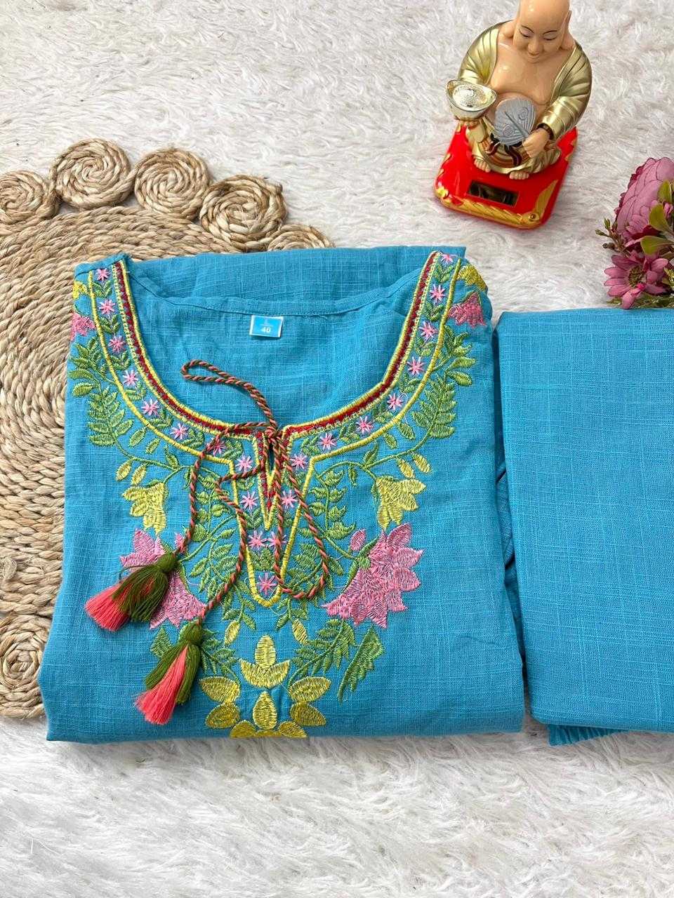 Ynf Fancy KESH594 Bhaavya Kurti Plus Size Collections Wholesale Designer Kurtis Cotton Kurtis Embroidered Kurtis Manufacturer- Kapda Export