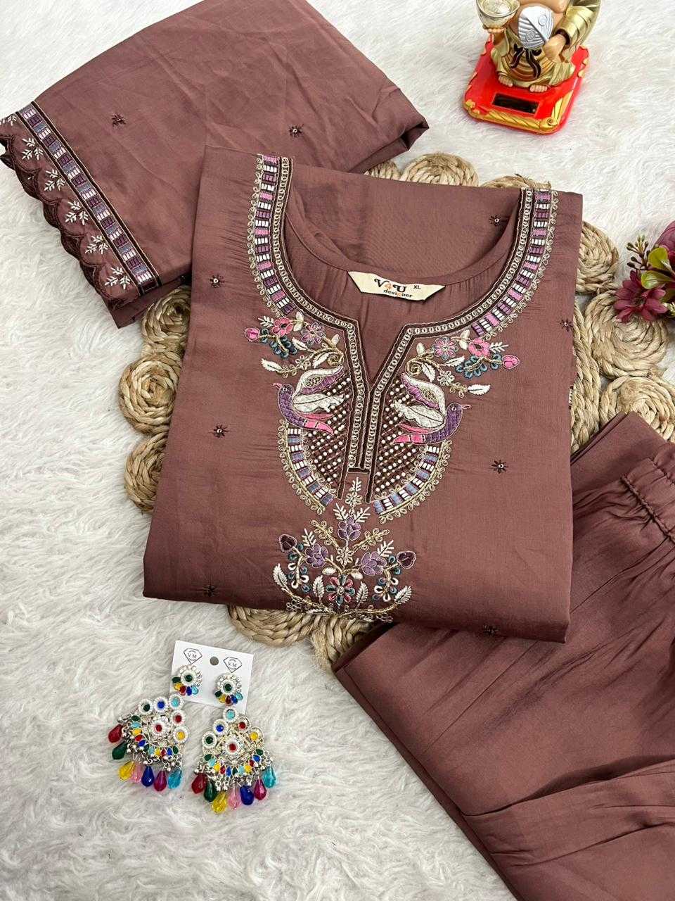 Ynf Fancy KESH594 Laavya Kurti Plus Size Collections Wholesale Embroidered Kurtis Handloom Kurtis Kurti With Palazzo Manufacturer- Kapda Export