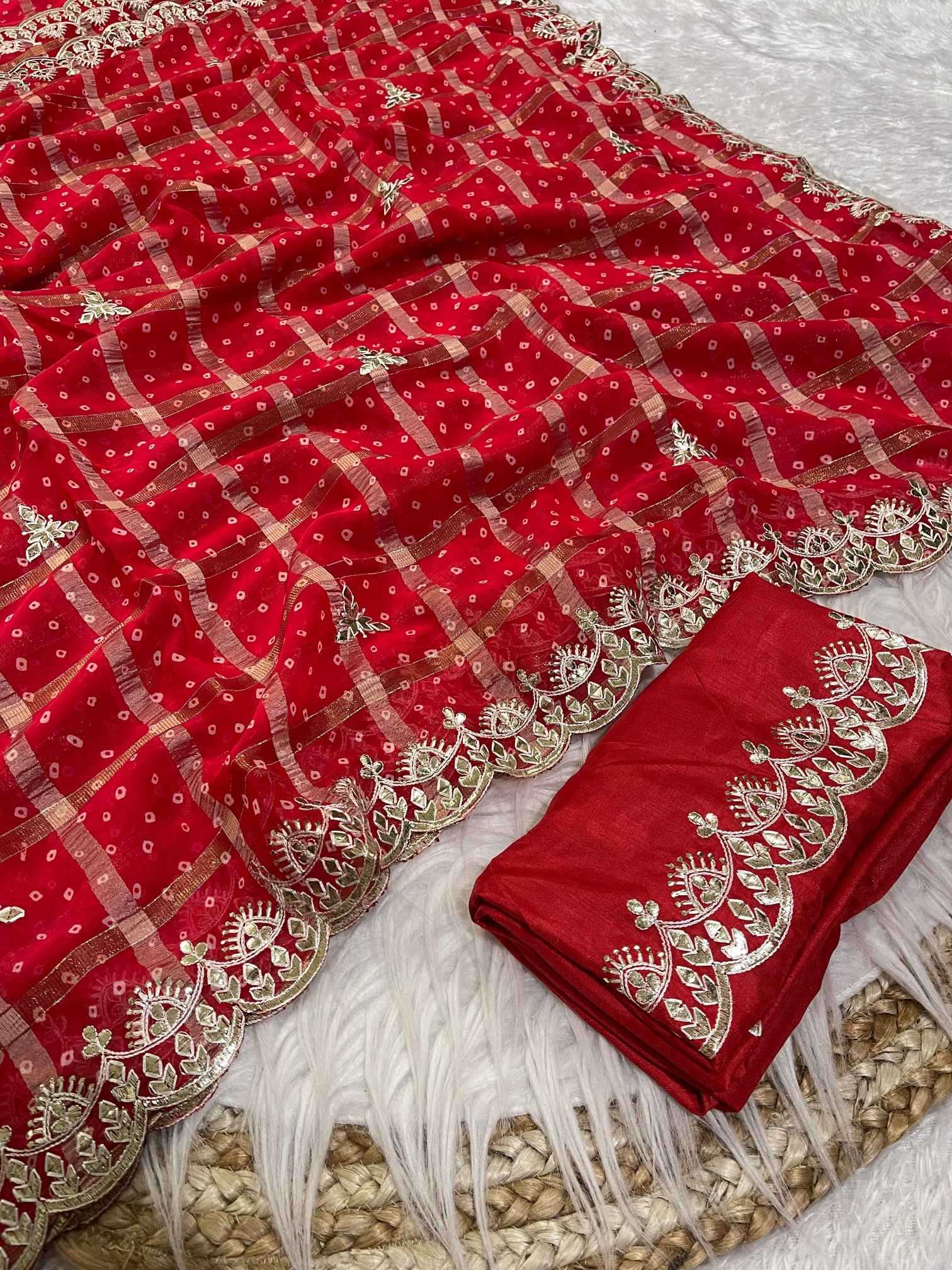 Ynf Fancy KESH725 Aamiraana Sarees Wholesale Designer Sarees Gota Patti Sarees Bandhani Sarees Manufacturer- Kapda Export