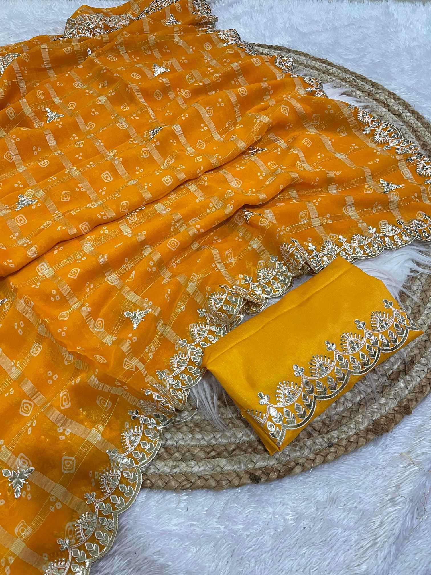 Ynf Fancy KESH725 Aamiraana Sarees Wholesale Designer Sarees Gota Patti Sarees Bandhani Sarees Manufacturer- Kapda Export