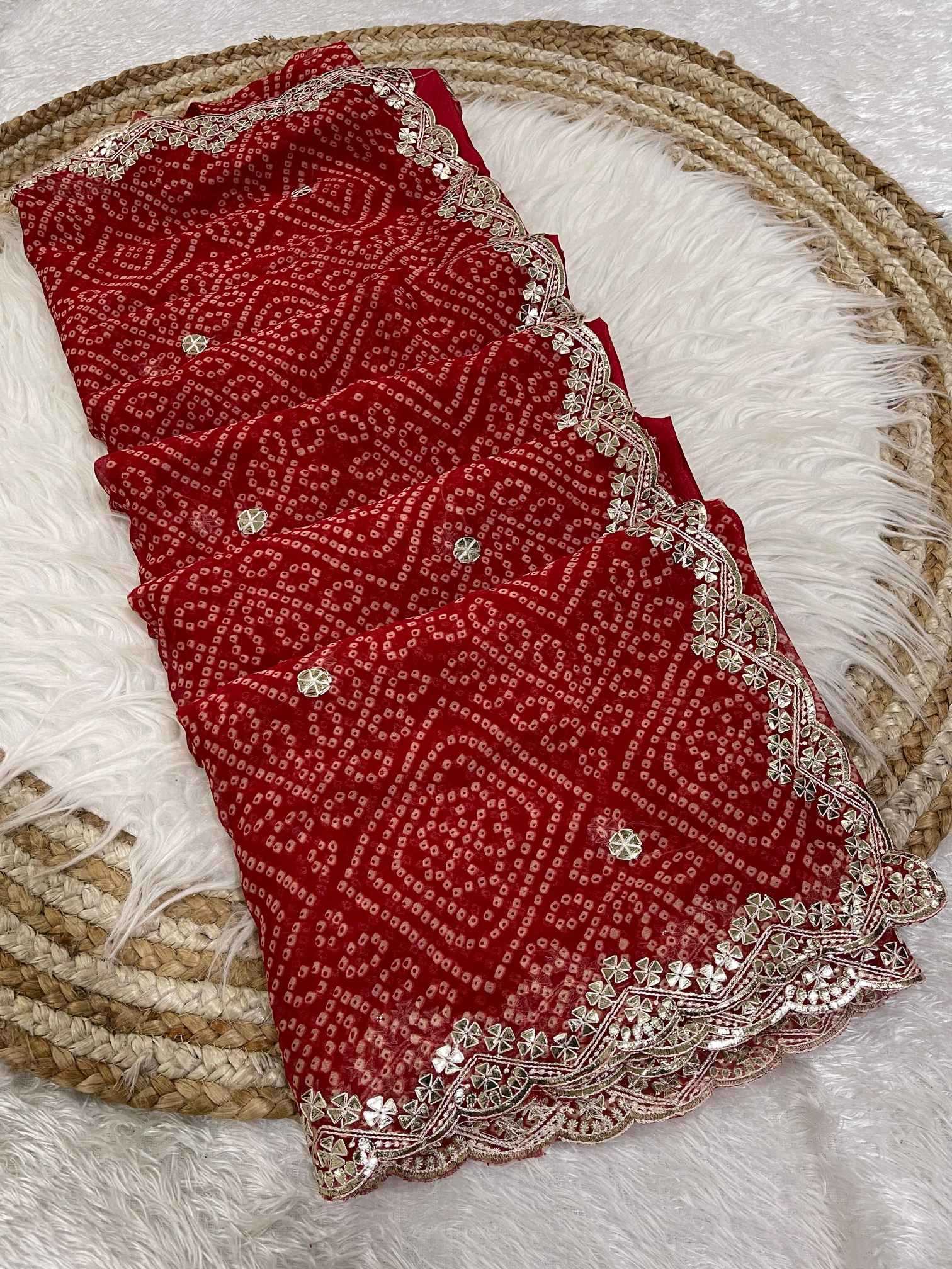 Ynf Fancy KESH725 Ahlina Sarees Wholesale Designer Sarees Gota Patti Sarees Bandhani Sarees Manufacturer- Kapda Export