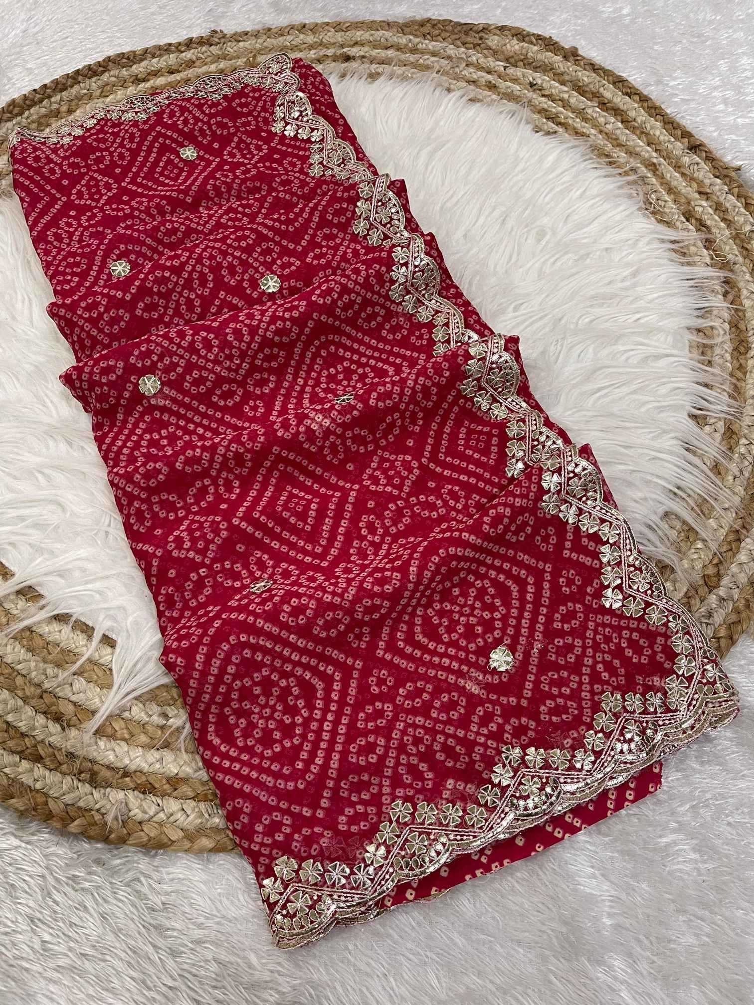 Ynf Fancy KESH725 Ahlina Sarees Wholesale Designer Sarees Gota Patti Sarees Bandhani Sarees Manufacturer- Kapda Export