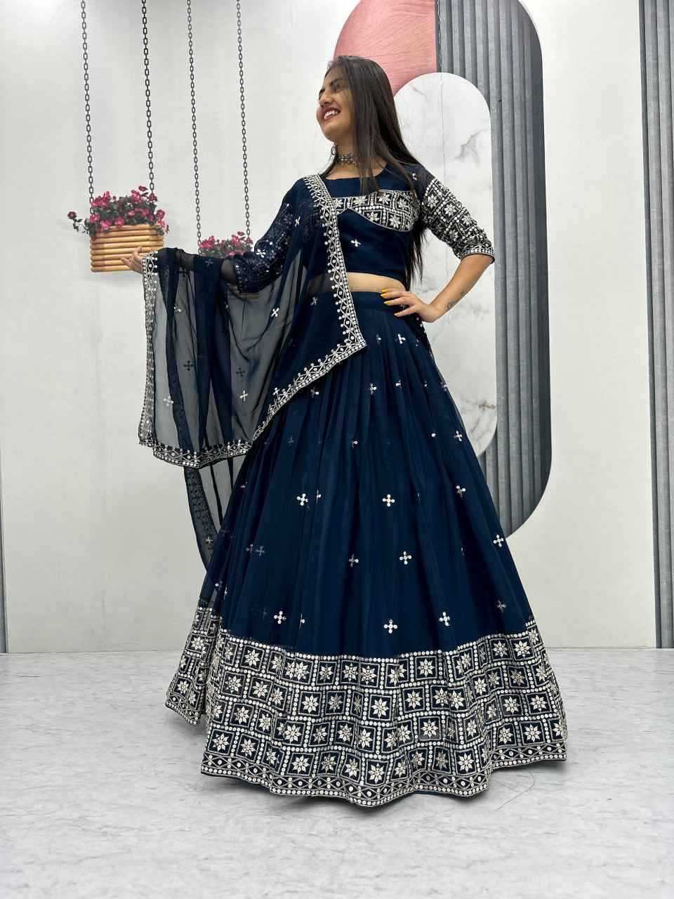 Ynf Faux Georgette KESH497 314 Lehengas Wholesale Wedding Lehenga Georgette Lehenga Sequins Lehenga Manufacturer- Kapda Export