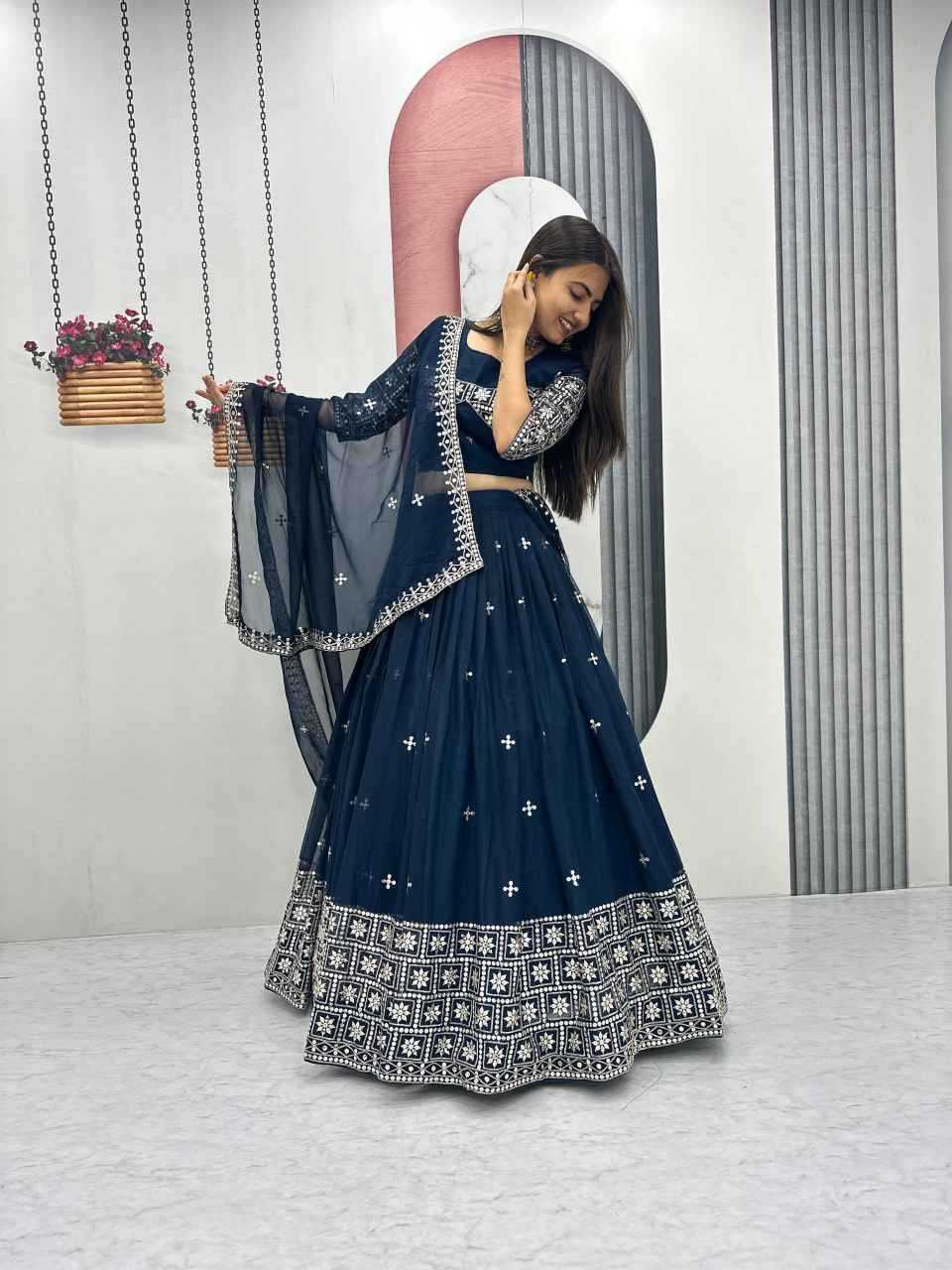 Ynf Faux Georgette KESH497 314 Lehengas Wholesale Wedding Lehenga Georgette Lehenga Sequins Lehenga Manufacturer- Kapda Export
