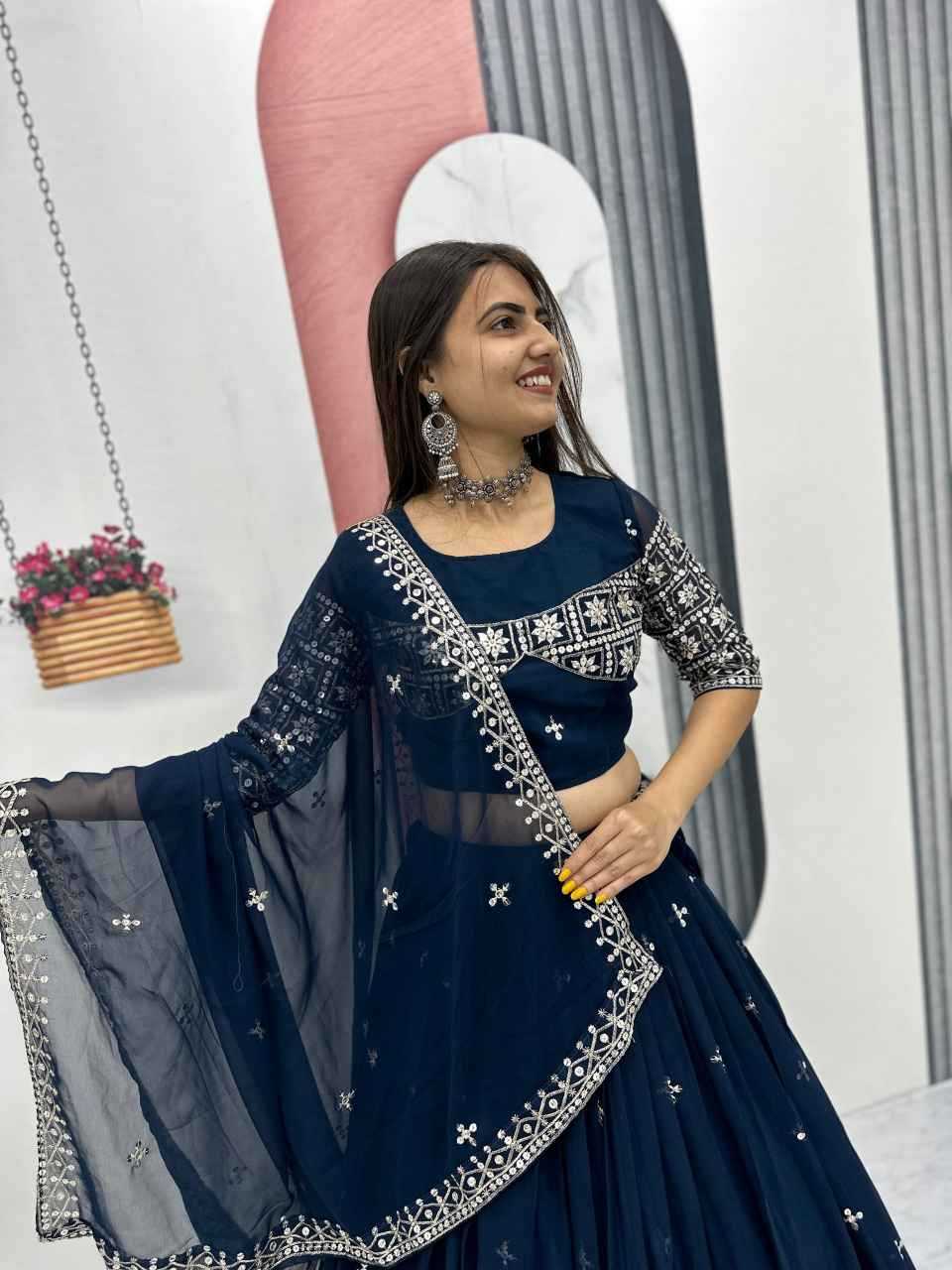 Ynf Faux Georgette KESH497 314 Lehengas Wholesale Wedding Lehenga Georgette Lehenga Sequins Lehenga Manufacturer- Kapda Export