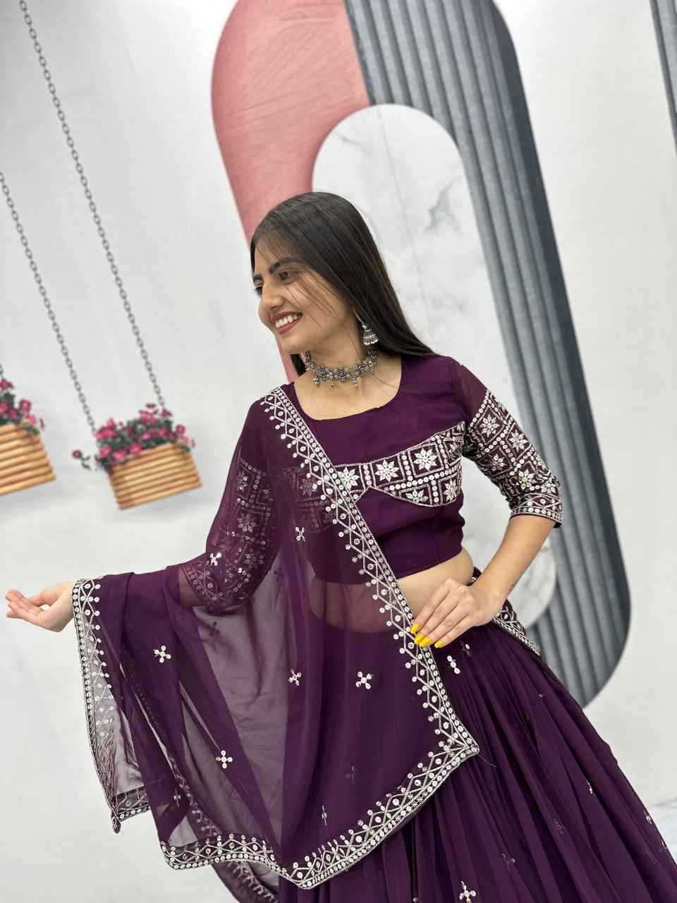 Ynf Faux Georgette KESH497 314 Lehengas Wholesale Wedding Lehenga Georgette Lehenga Sequins Lehenga Manufacturer- Kapda Export