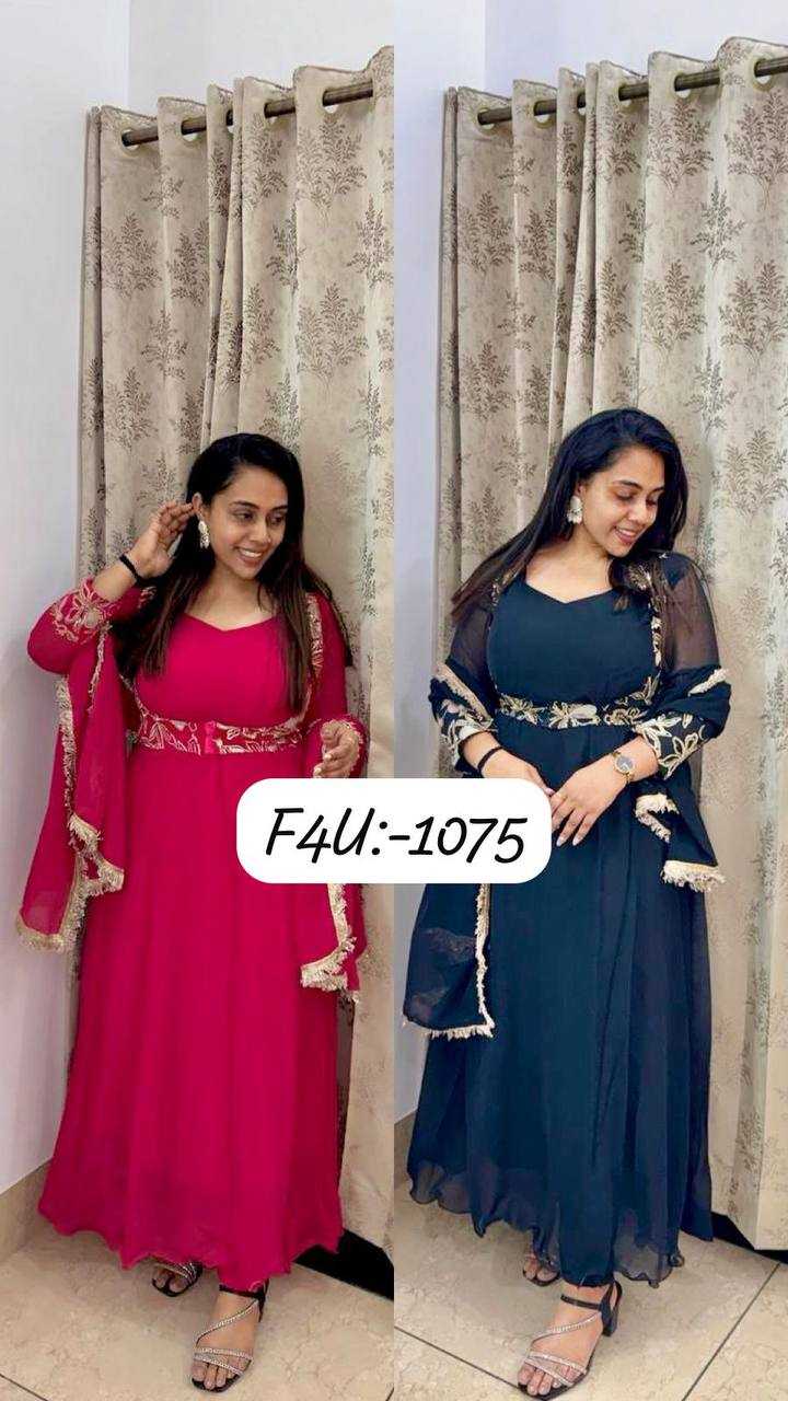 Ynf Faux Georgette KESH531 1075 Gowns Wholesale Fancy Gowns Anarkali Gown Embroidered Gown Manufacturer- Kapda Export