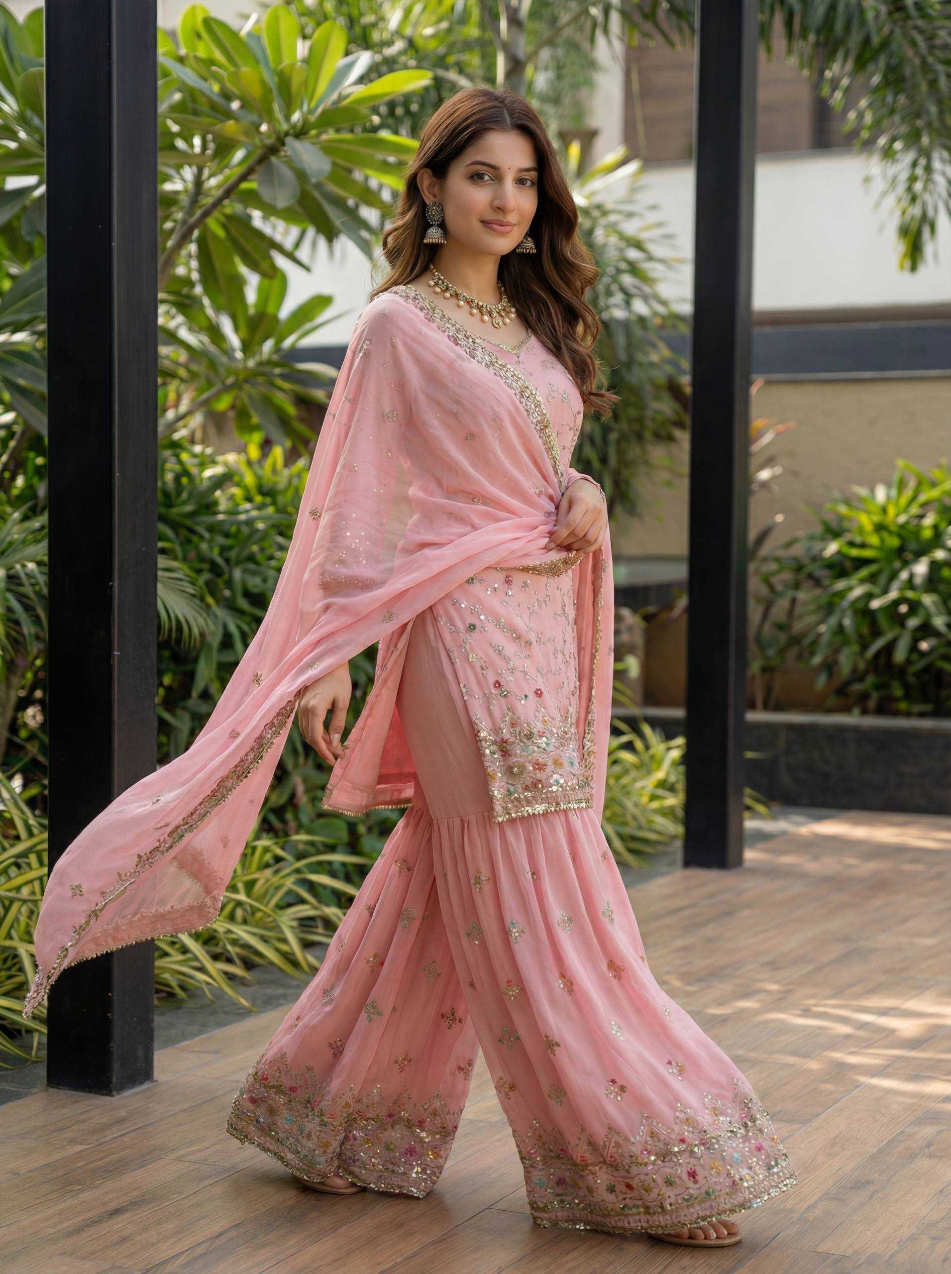 Ynf Faux Georgette KESH533 5152 Kurti Islamic Clothing Wholesale Pakistani Suits Georgette Kurti Embroidered Kurtis Manufacturer- Kapda Export