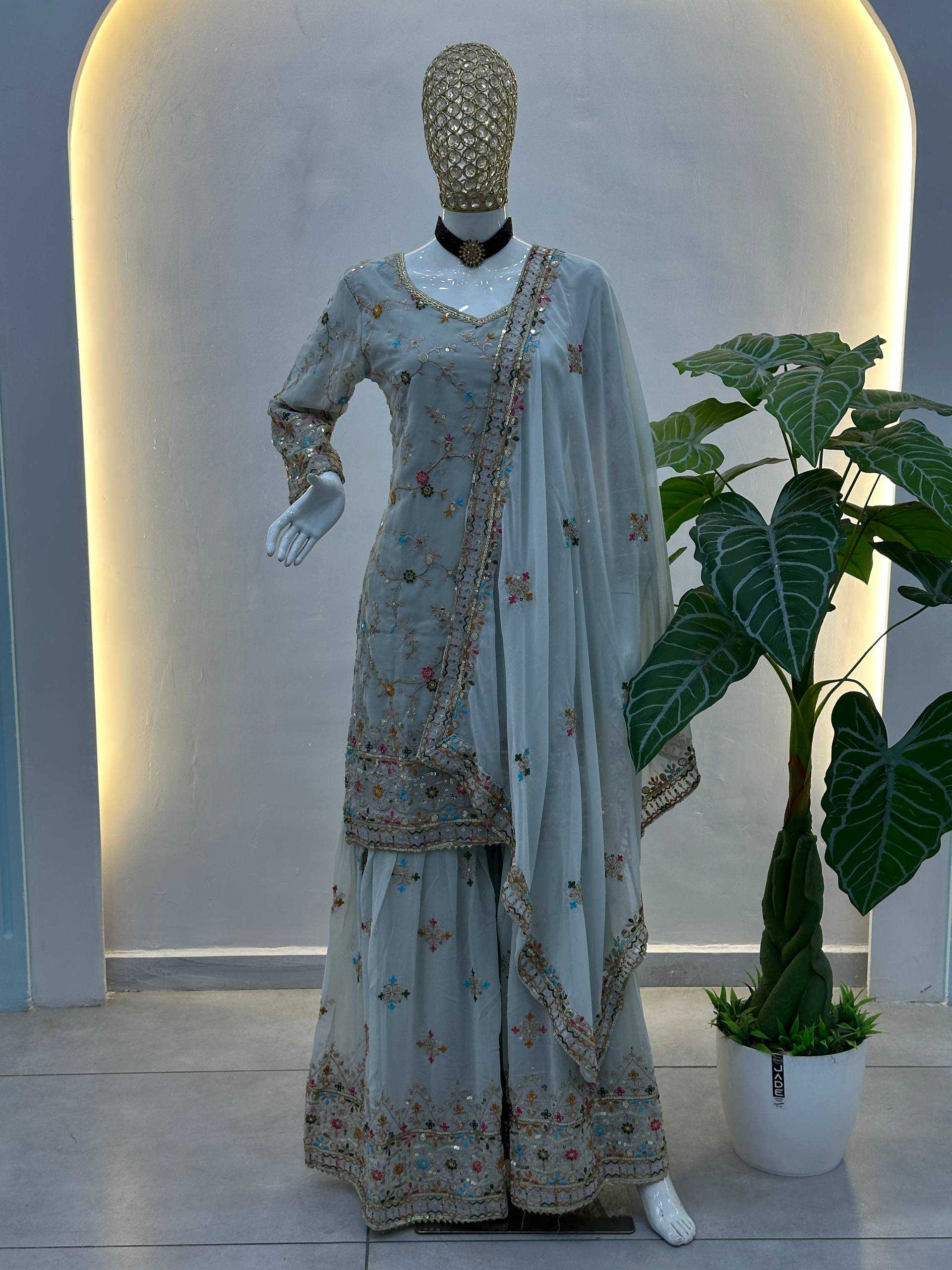 Ynf Faux Georgette KESH533 5152 Kurti Islamic Clothing Wholesale Pakistani Suits Georgette Kurti Embroidered Kurtis Manufacturer- Kapda Export