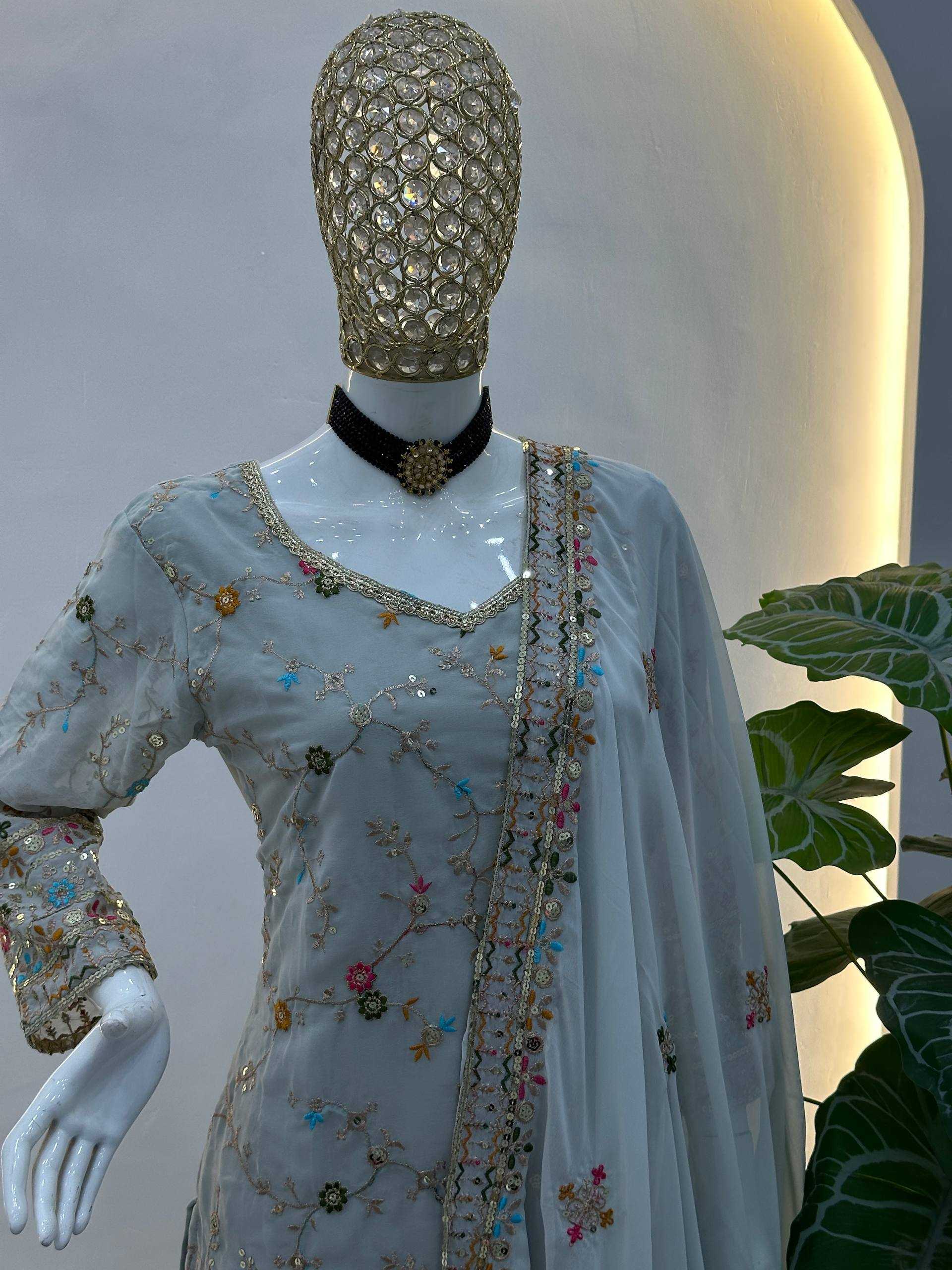 Ynf Faux Georgette KESH533 5152 Kurti Islamic Clothing Wholesale Pakistani Suits Georgette Kurti Embroidered Kurtis Manufacturer- Kapda Export