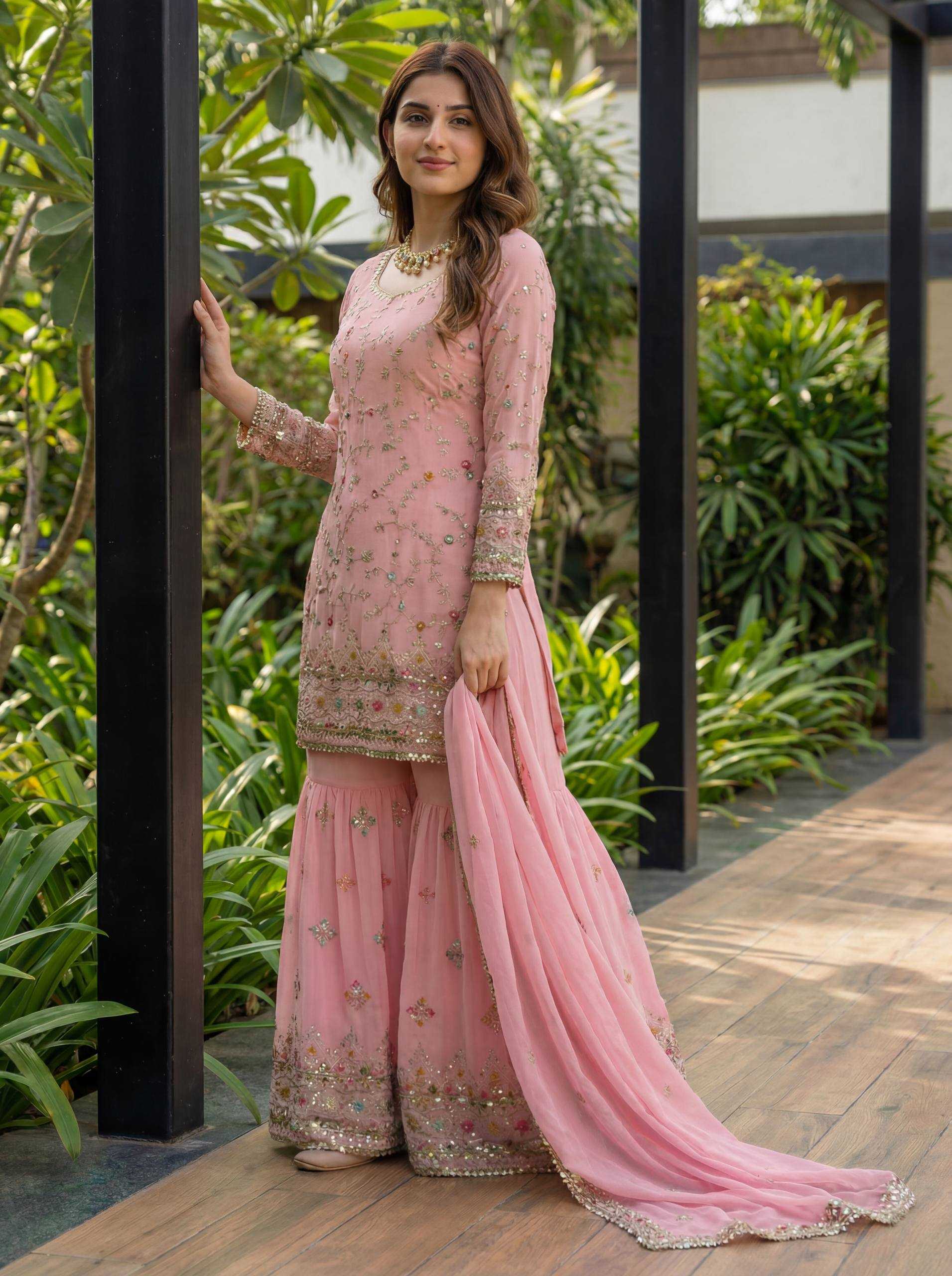 Ynf Faux Georgette KESH533 5152 Kurti Islamic Clothing Wholesale Pakistani Suits Georgette Kurti Embroidered Kurtis Manufacturer- Kapda Export