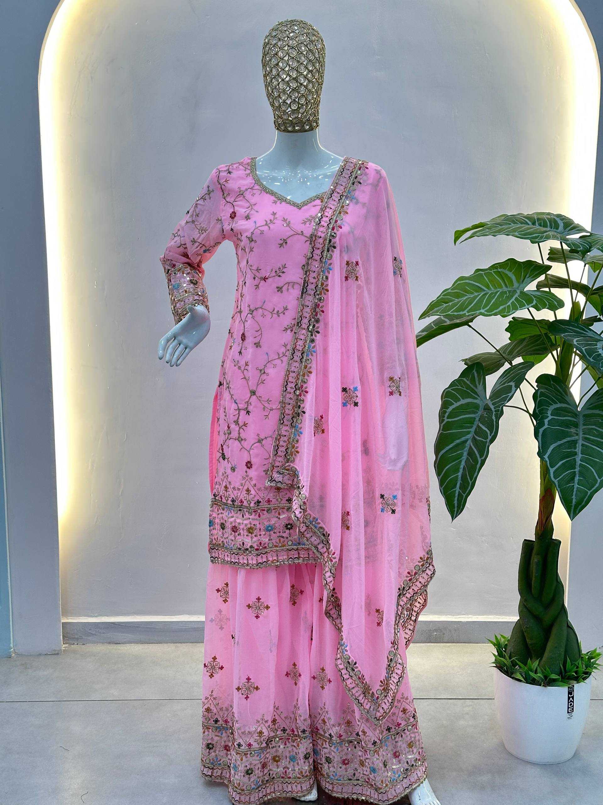 Ynf Faux Georgette KESH533 5152 Kurti Islamic Clothing Wholesale Pakistani Suits Georgette Kurti Embroidered Kurtis Manufacturer- Kapda Export