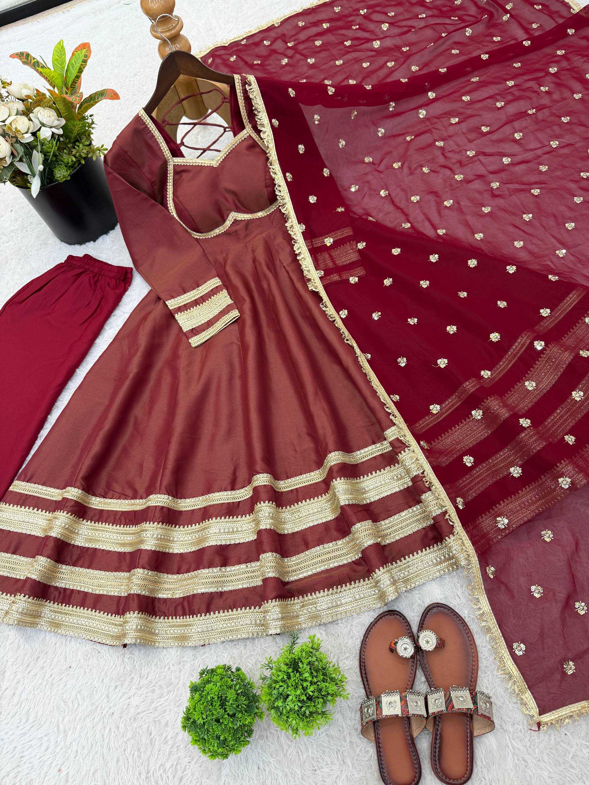 Ynf Faux Georgette KESH638 5017 Gowns Wholesale Anarkali Gown Party Wear Gowns Designer Gowns Manufacturer- Kapda Export