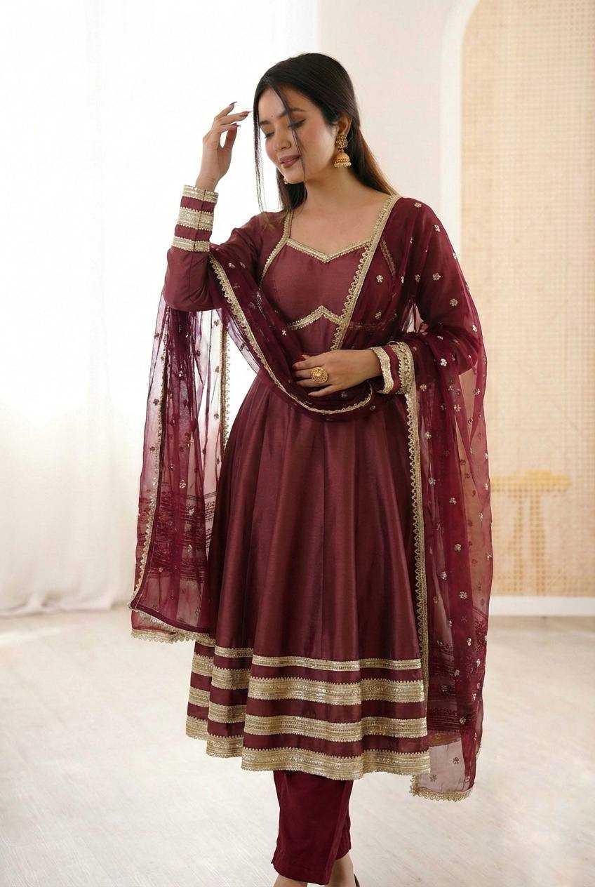 Ynf Faux Georgette KESH638 5017 Gowns Wholesale Anarkali Gown Party Wear Gowns Designer Gowns Manufacturer- Kapda Export