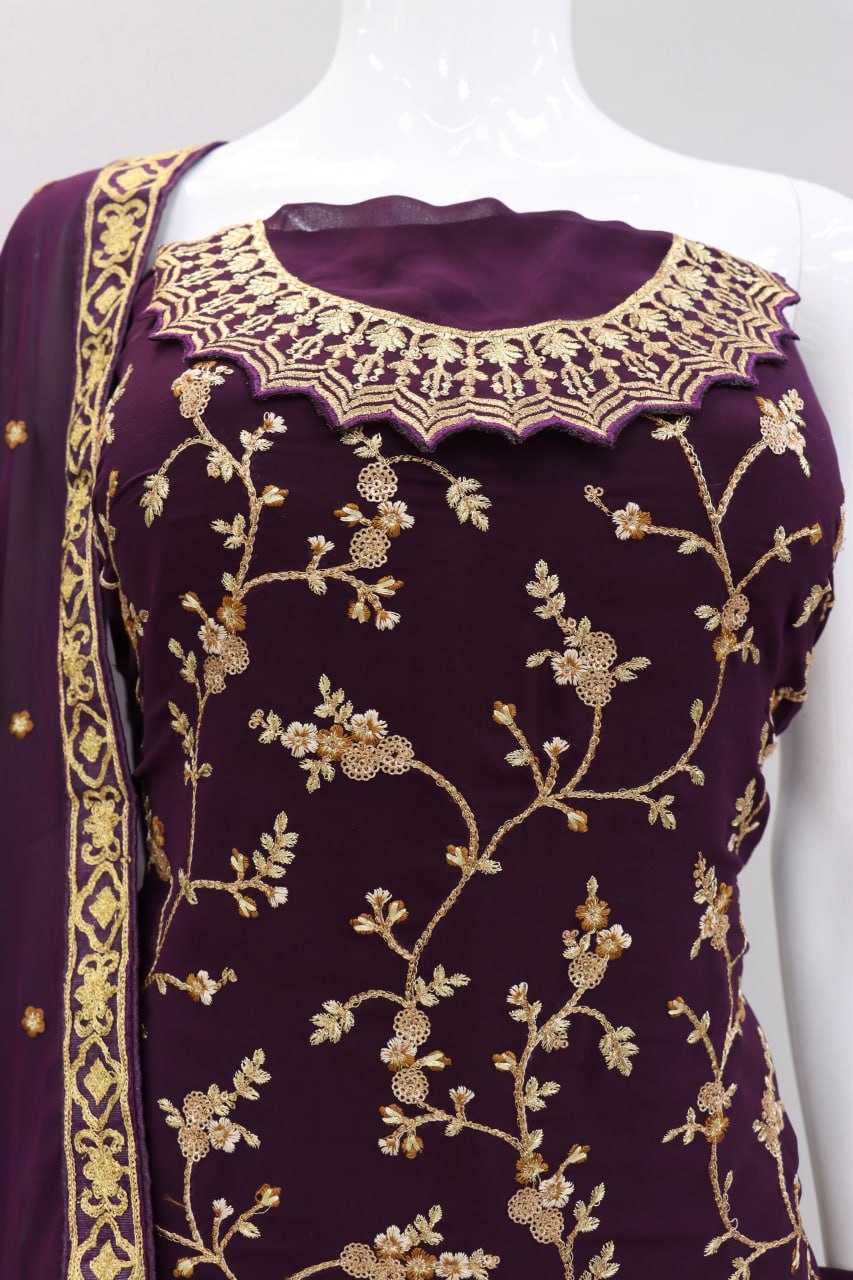 Ynf Faux Georgette KESH738 863 Suits & Dresses Wholesale Sharara Salwar Suits Embroidery Suits Georgette Suit Manufacturer- Kapda Export