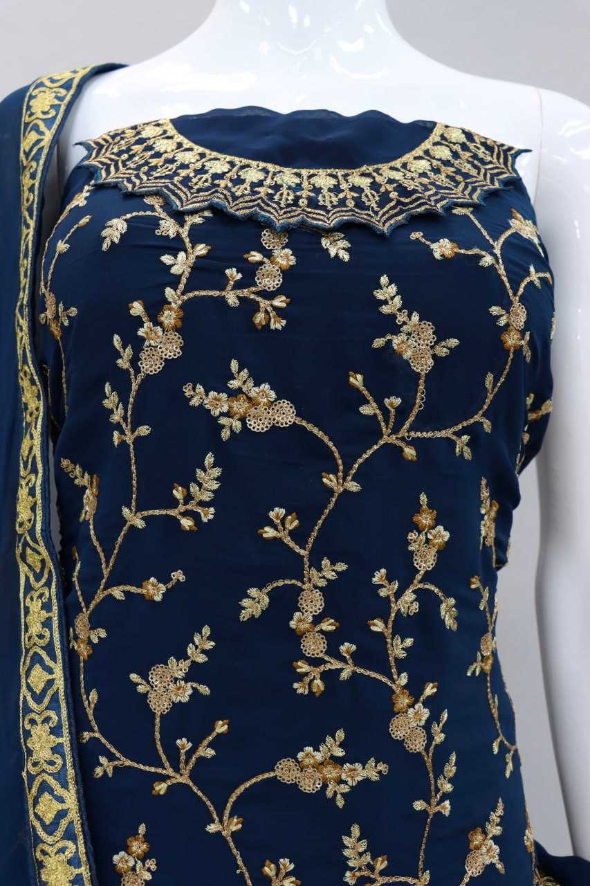 Ynf Faux Georgette KESH738 863 Suits & Dresses Wholesale Sharara Salwar Suits Embroidery Suits Georgette Suit Manufacturer- Kapda Export