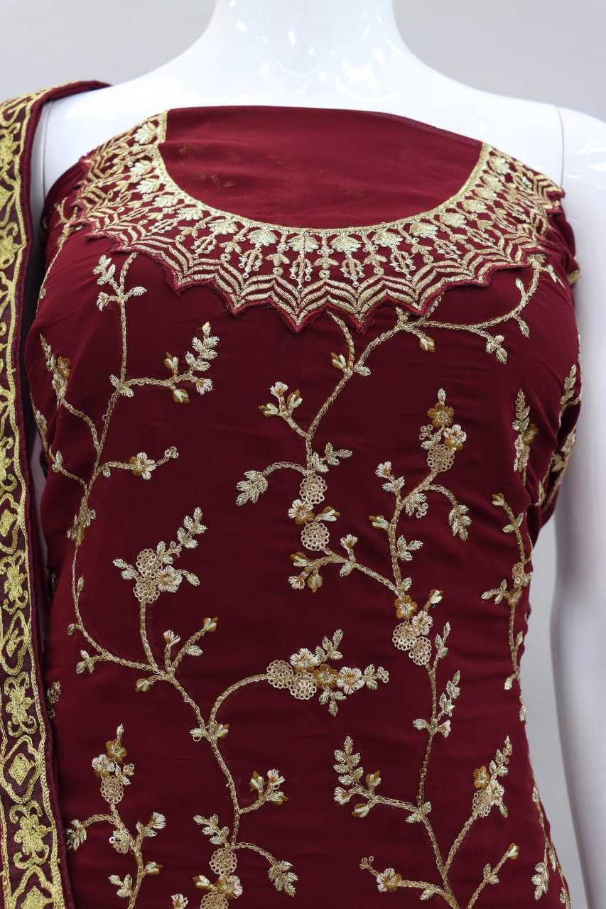 Ynf Faux Georgette KESH738 863 Suits & Dresses Wholesale Sharara Salwar Suits Embroidery Suits Georgette Suit Manufacturer- Kapda Export