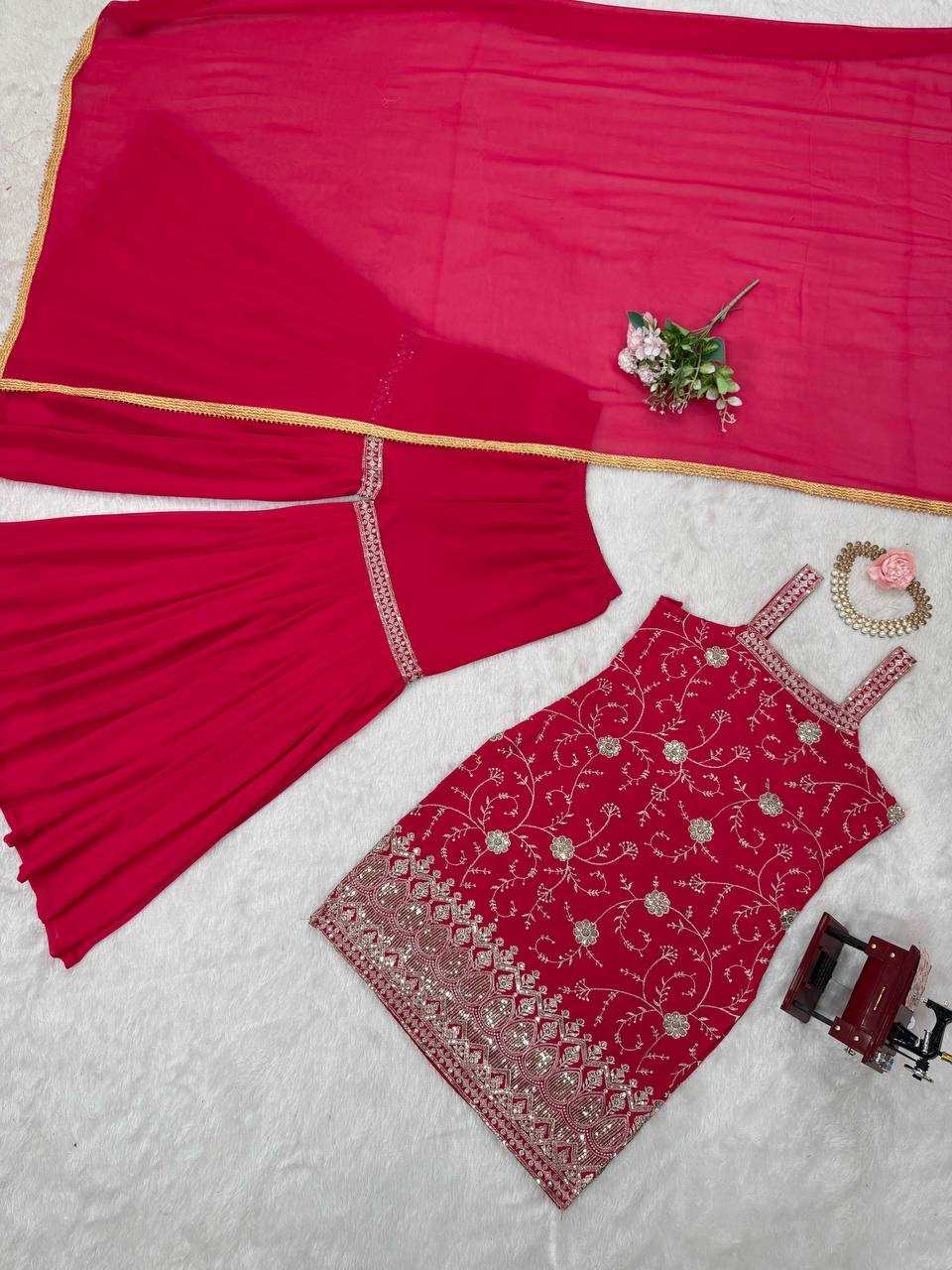 Ynf Faux Georgette RIN162 5755 Suits & Dresses Wholesale Sharara Salwar Suits Georgette Suit Designer Suits Manufacturer- Kapda Export