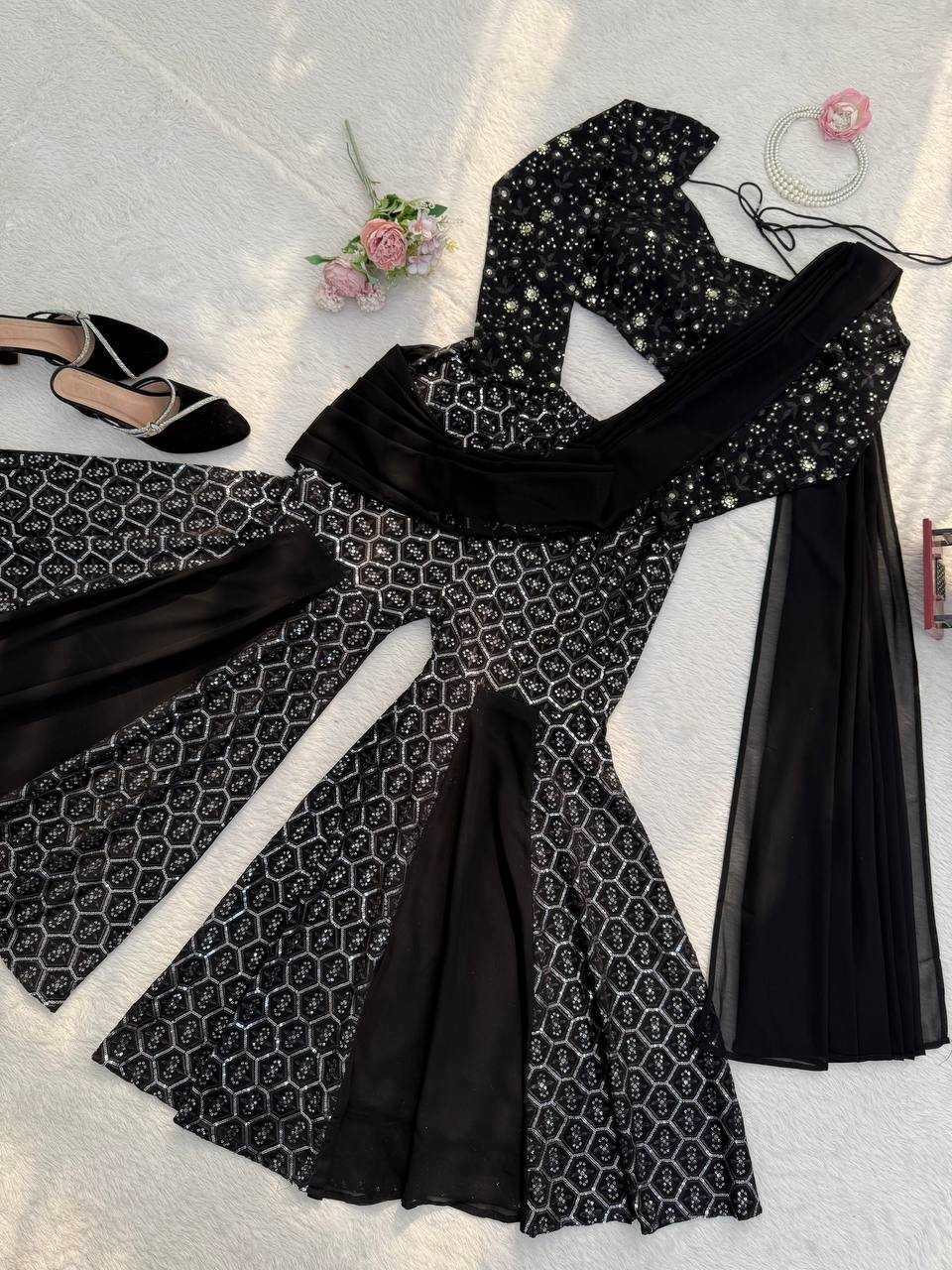 Ynf Faux Georgette RIN162 5894 Suits & Dresses Wholesale Sharara Salwar Suits Party wear suits Designer Suits Manufacturer- Kapda Export