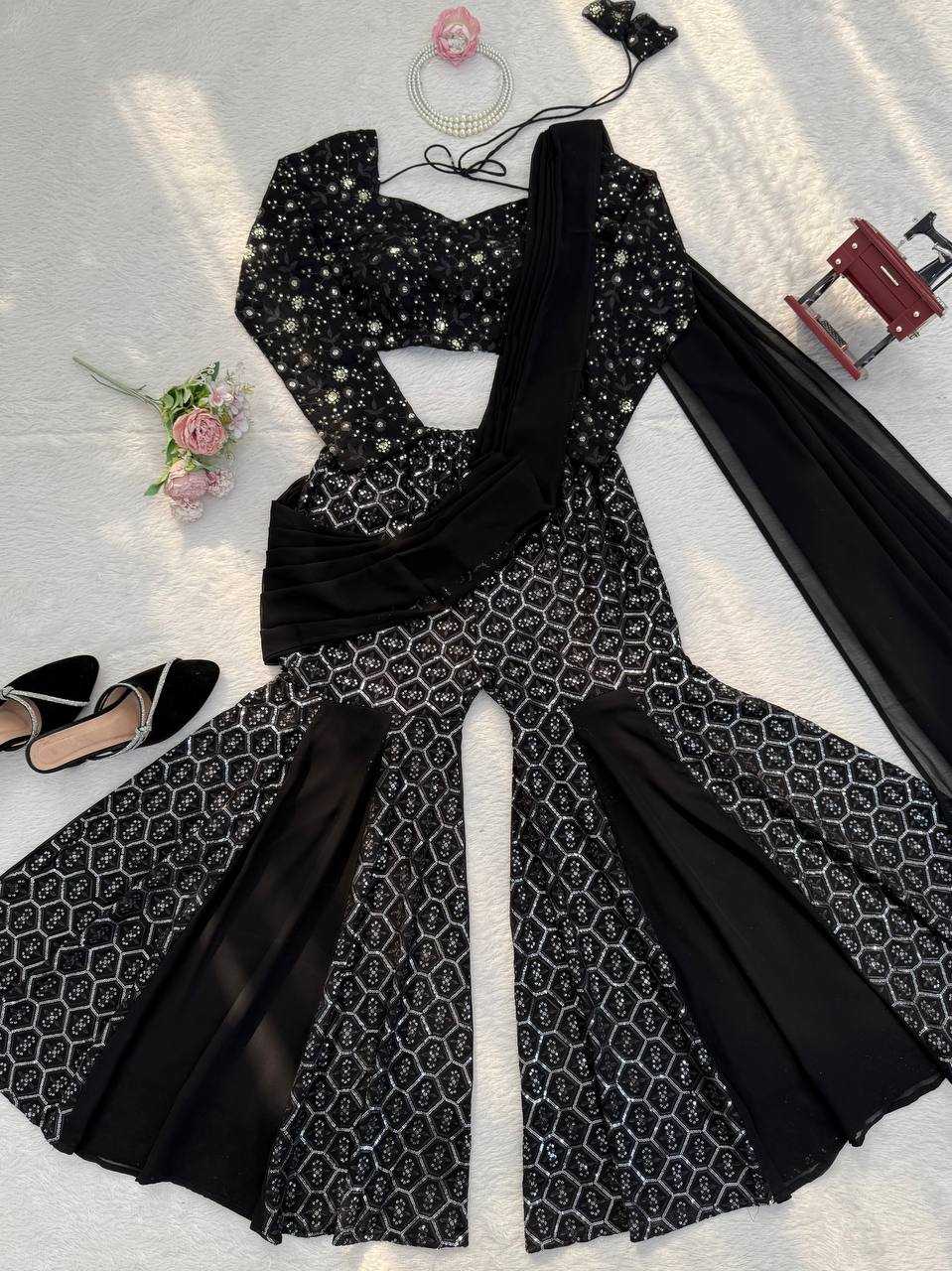 Ynf Faux Georgette RIN162 5894 Suits & Dresses Wholesale Sharara Salwar Suits Party wear suits Designer Suits Manufacturer- Kapda Export