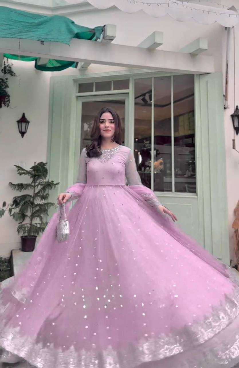 Ynf Faux Georgette RIN162 5976 Gowns Wholesale Embroidery Gowns Designer Gowns Sequin Gowns Manufacturer- Kapda Export
