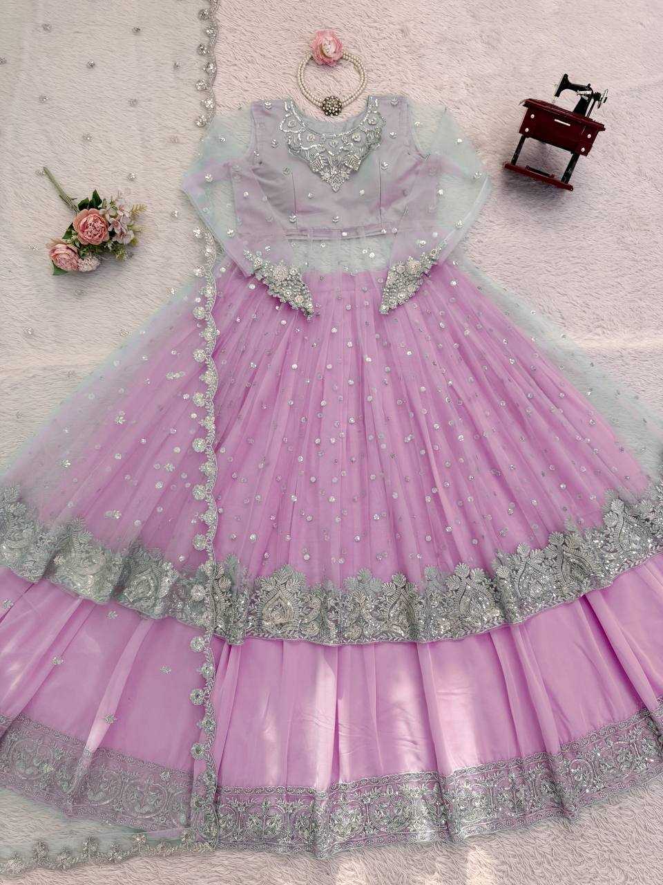 Ynf Faux Georgette RIN162 5976 Gowns Wholesale Embroidery Gowns Designer Gowns Sequin Gowns Manufacturer- Kapda Export