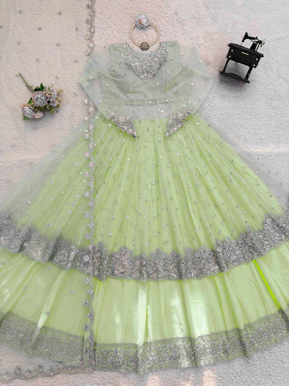 Ynf Faux Georgette RIN162 5976 Gowns Wholesale Embroidery Gowns Designer Gowns Sequin Gowns Manufacturer- Kapda Export