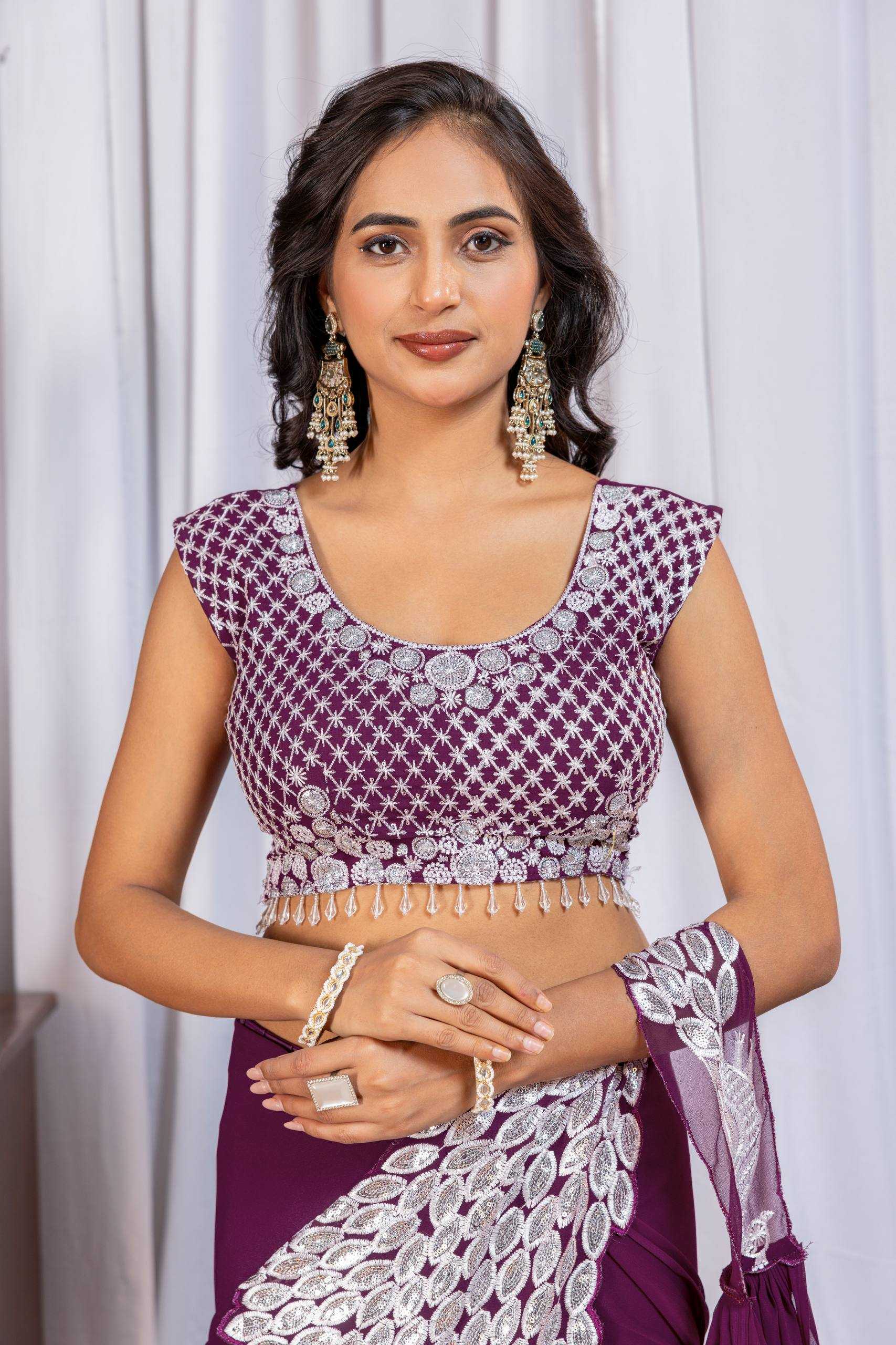 Ynf Faux Georgette RIN215 1165 Sarees Wholesale Designer Sarees Ready To Wear Sarees Embroidered Sarees Manufacturer- Kapda Export