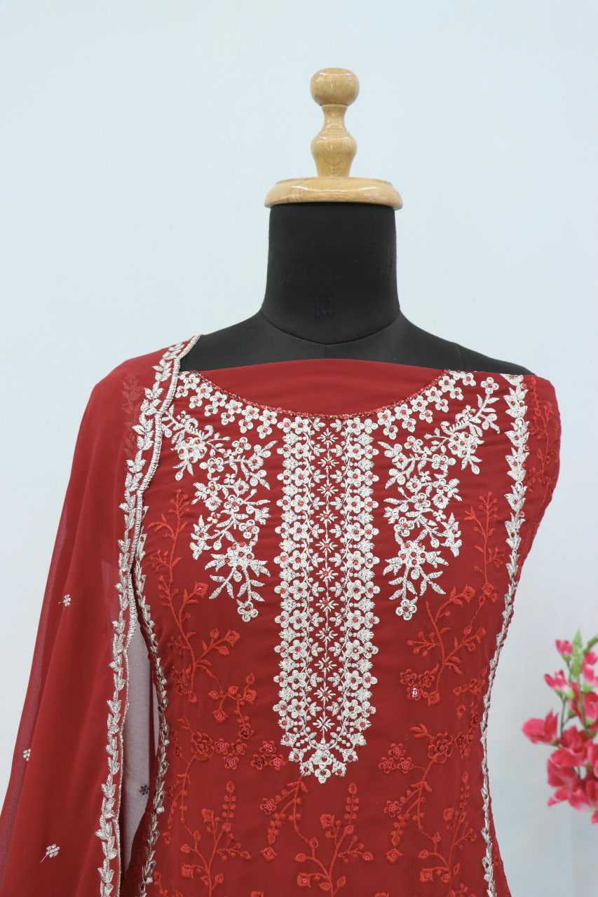 Ynf Faux Georgette RIN236 1302 Suits & Dresses Wholesale Embroidery Suits Georgette Suit Suit Material Manufacturer- Kapda Export