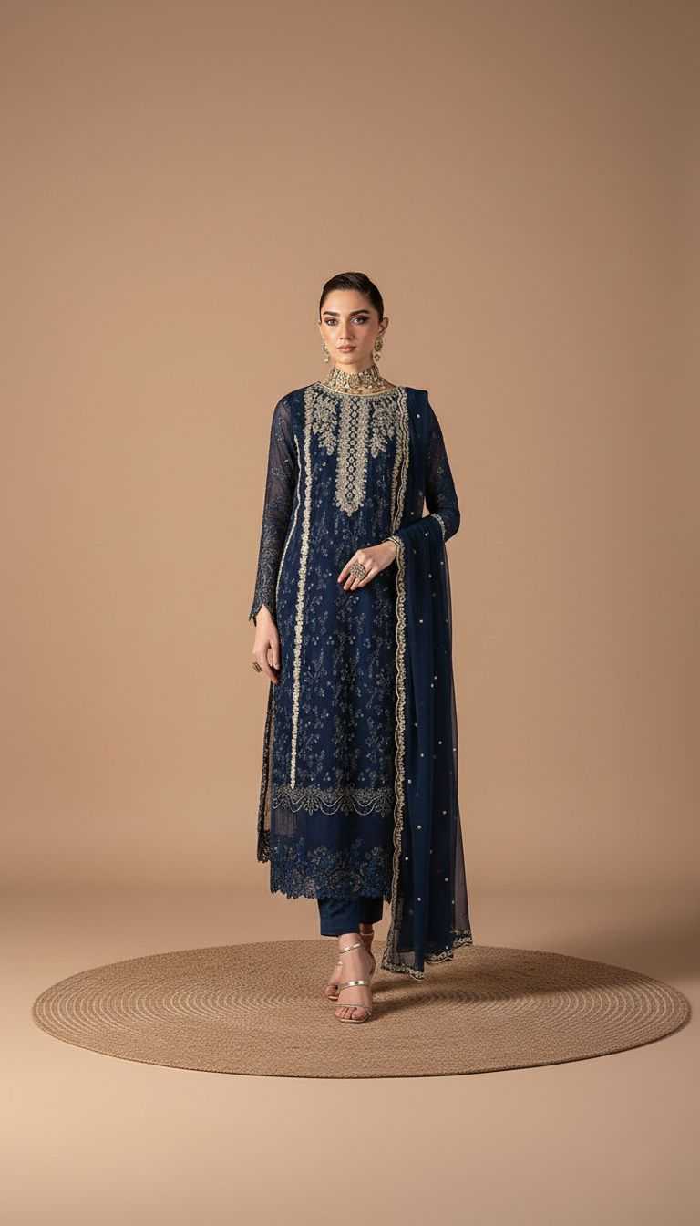 Ynf Faux Georgette RIN236 1302 Suits & Dresses Wholesale Embroidery Suits Georgette Suit Suit Material Manufacturer- Kapda Export