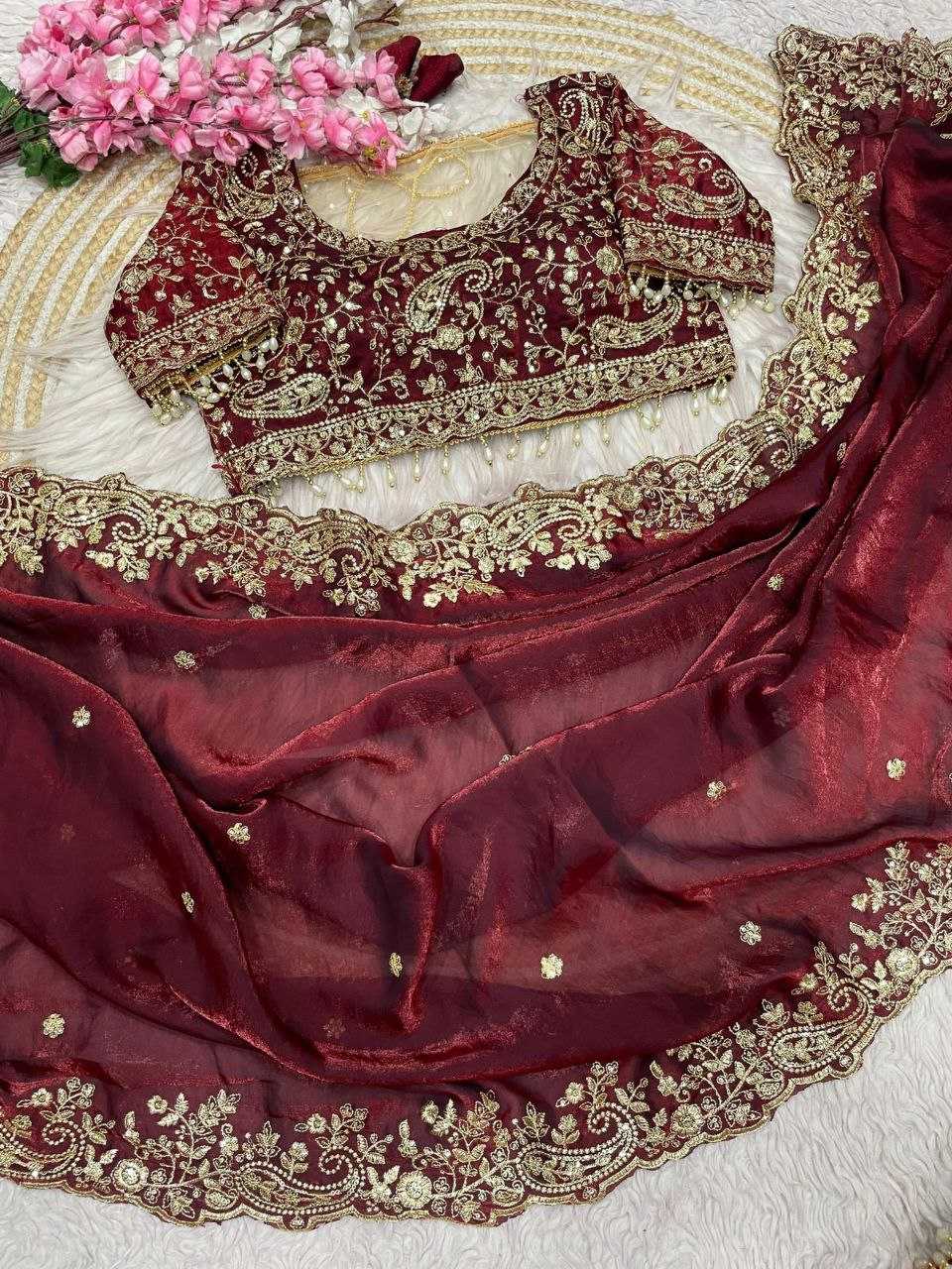 Ynf FENDY KESH554 MOHINI Sarees Wholesale Sequence Sarees Embroidered Sarees Satin Sarees Manufacturer- Kapda Export