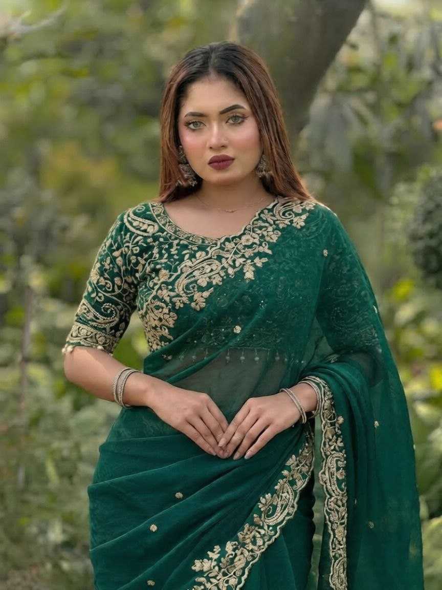 Ynf FENDY KESH554 MOHINI Sarees Wholesale Sequence Sarees Embroidered Sarees Satin Sarees Manufacturer- Kapda Export