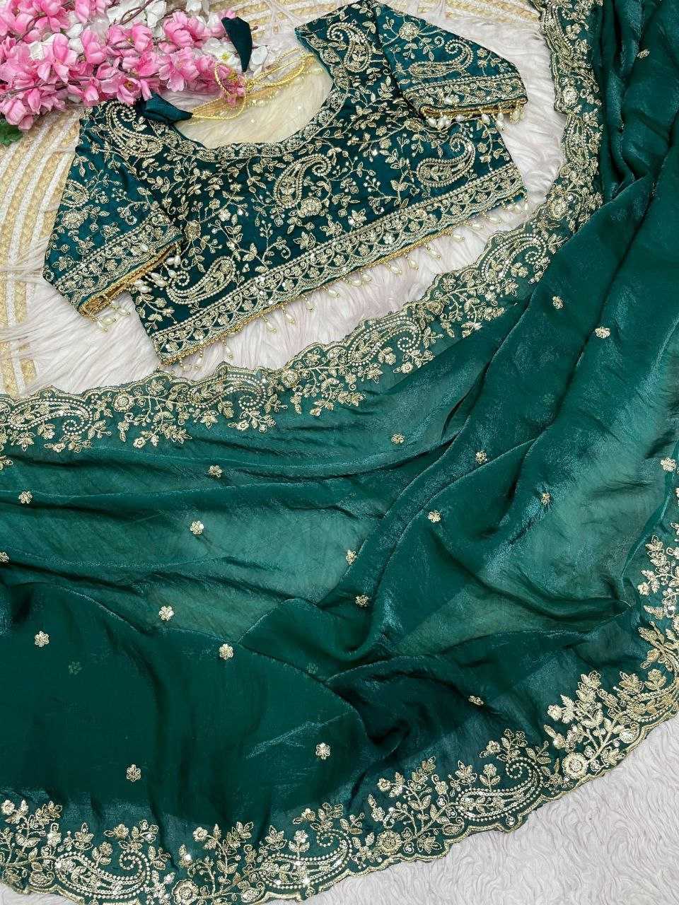 Ynf FENDY KESH554 MOHINI Sarees Wholesale Sequence Sarees Embroidered Sarees Satin Sarees Manufacturer- Kapda Export