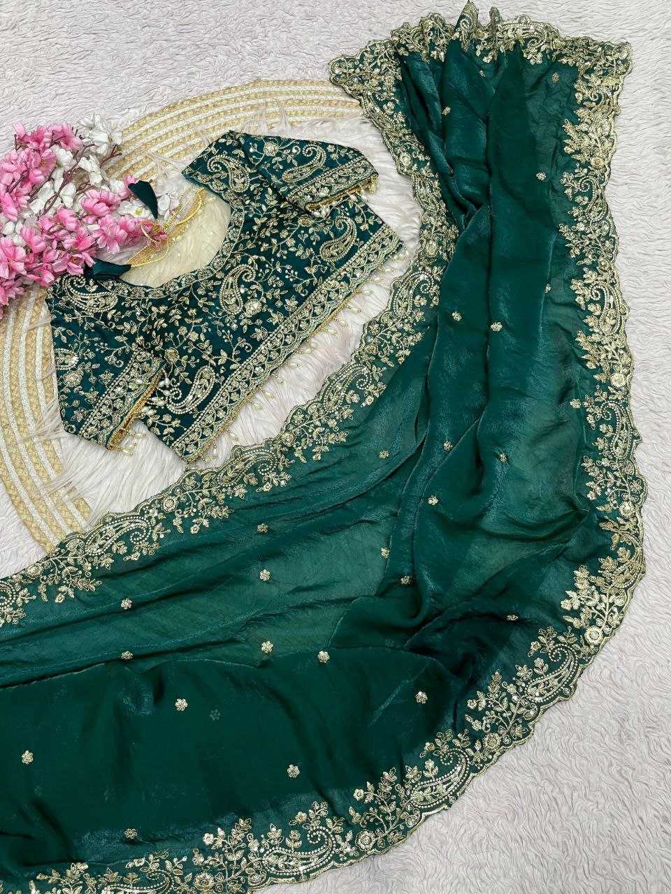 Ynf FENDY KESH554 MOHINI Sarees Wholesale Sequence Sarees Embroidered Sarees Satin Sarees Manufacturer- Kapda Export