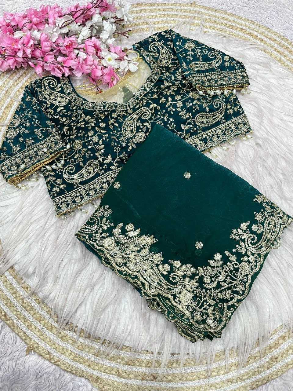 Ynf FENDY KESH554 MOHINI Sarees Wholesale Sequence Sarees Embroidered Sarees Satin Sarees Manufacturer- Kapda Export