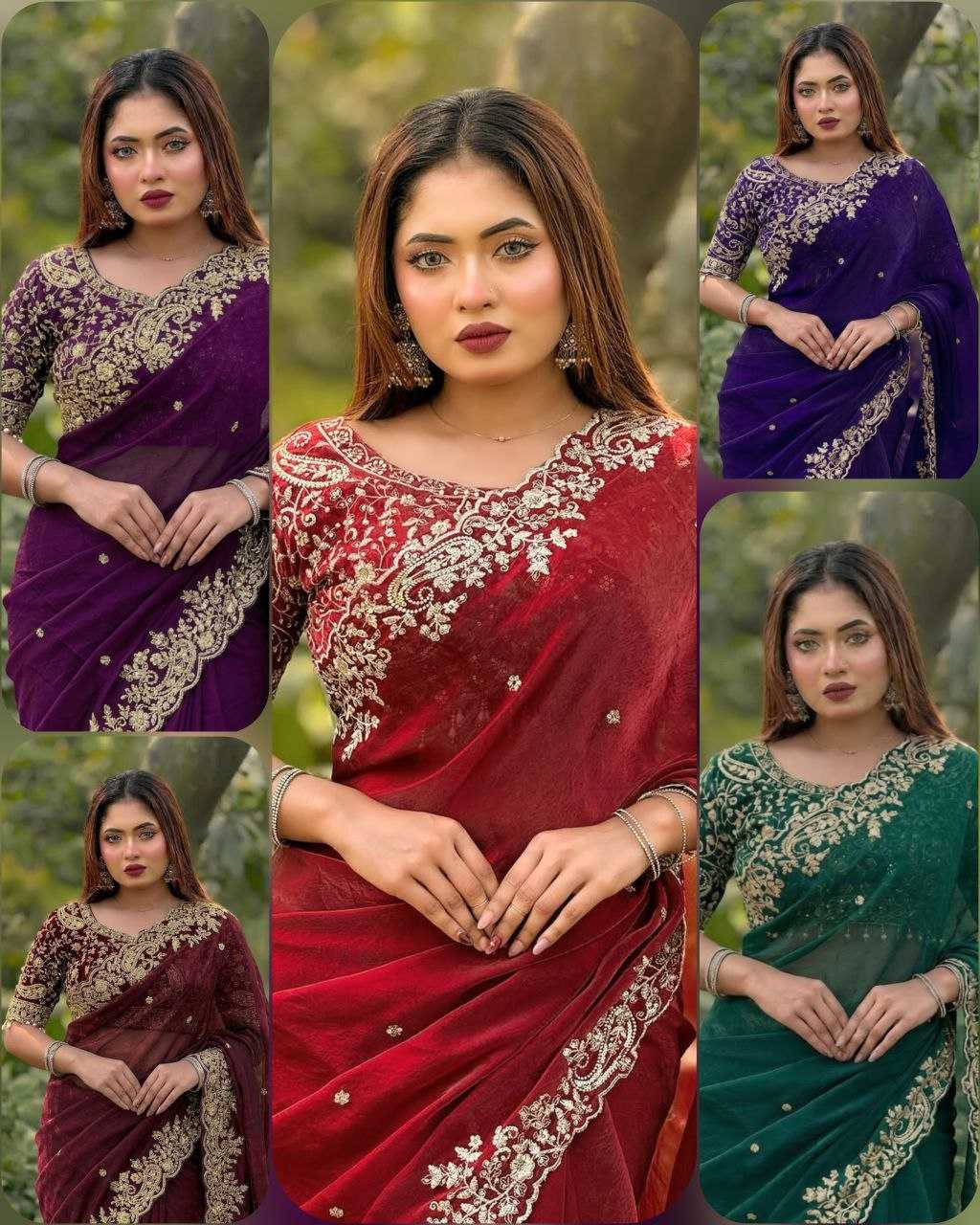 Ynf FENDY KESH554 MOHINI Sarees Wholesale Sequence Sarees Embroidered Sarees Satin Sarees Manufacturer- Kapda Export