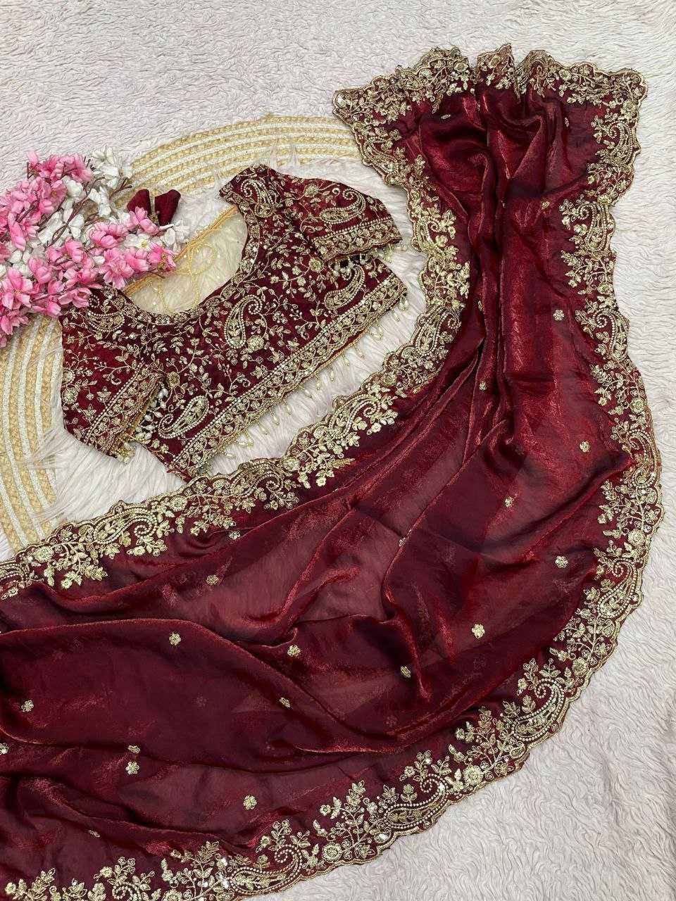 Ynf FENDY KESH554 MOHINI Sarees Wholesale Sequence Sarees Embroidered Sarees Satin Sarees Manufacturer- Kapda Export