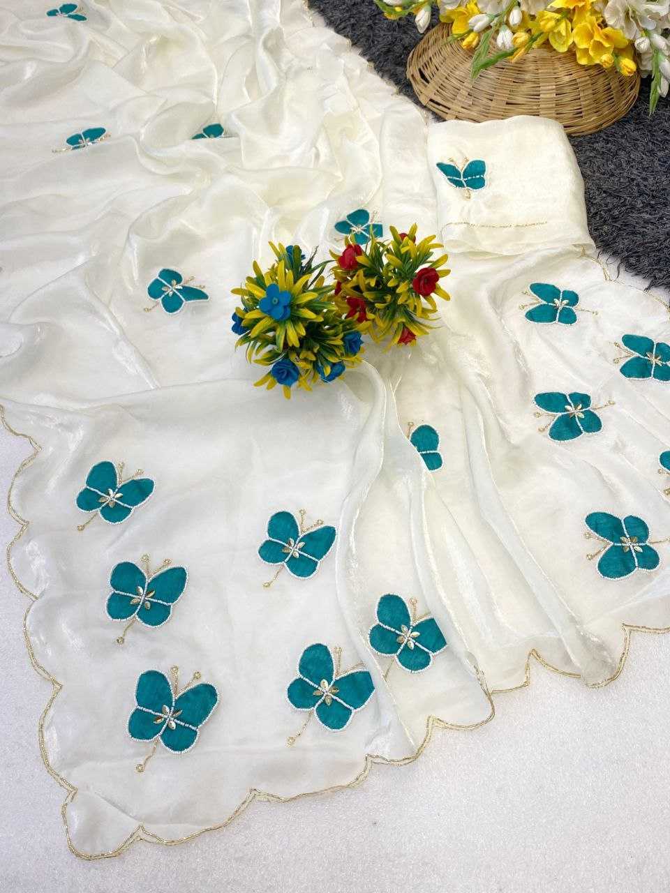 Ynf FENDY KESH554 TAMNNA Sarees Wholesale Hand Work Sarees Butta Sarees Satin Sarees Manufacturer- Kapda Export