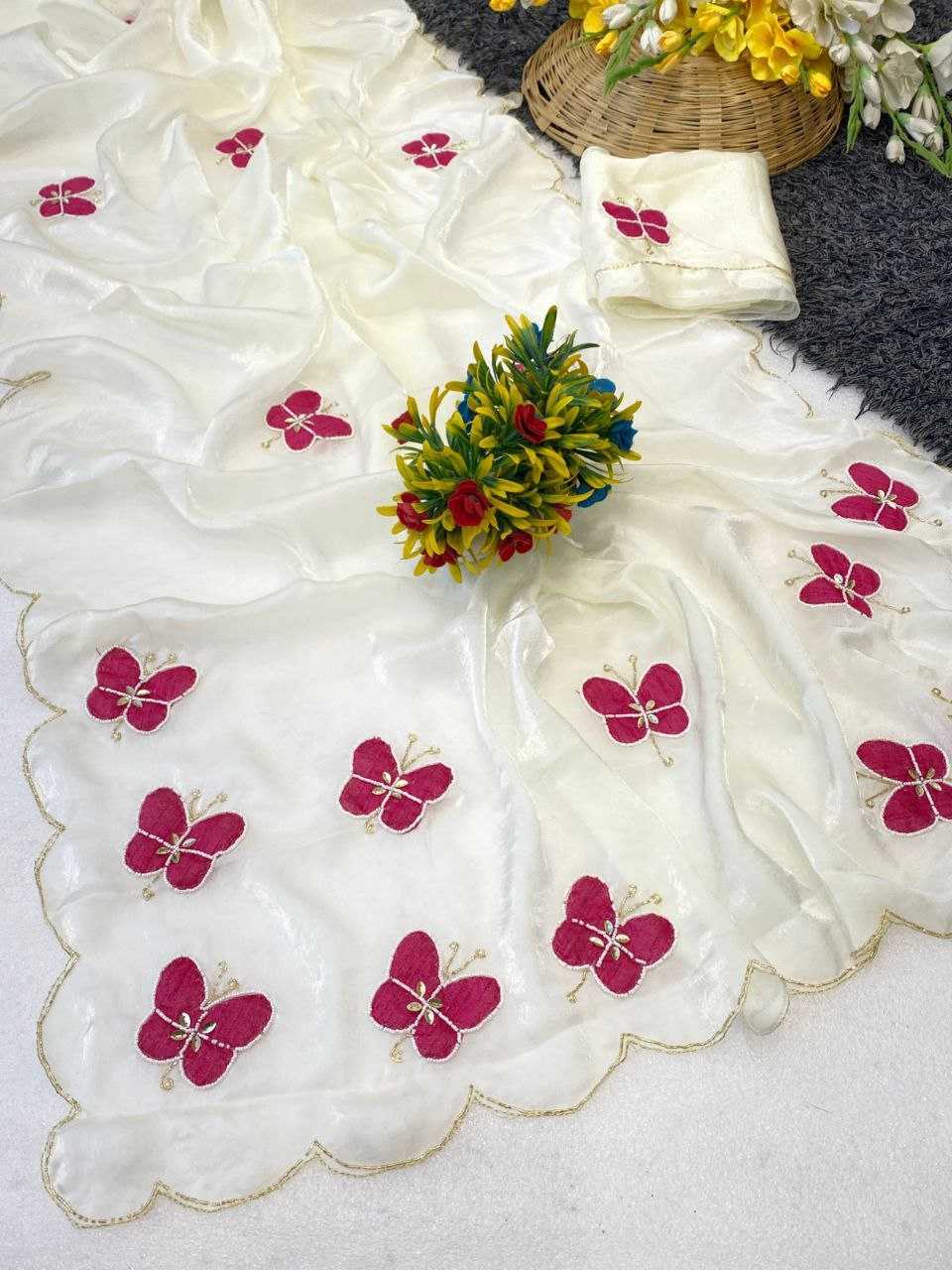 Ynf FENDY KESH554 TAMNNA Sarees Wholesale Hand Work Sarees Butta Sarees Satin Sarees Manufacturer- Kapda Export