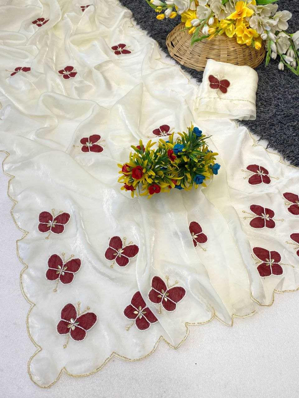 Ynf FENDY KESH554 TAMNNA Sarees Wholesale Hand Work Sarees Butta Sarees Satin Sarees Manufacturer- Kapda Export