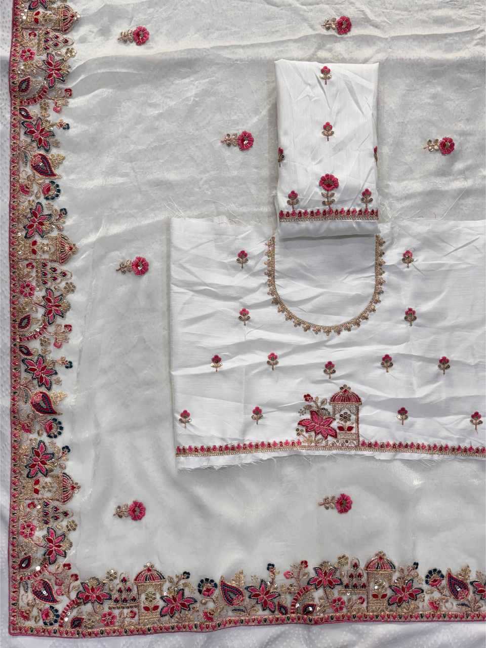 Ynf FENDY KESH659 Gucci3 Sarees Wholesale Embroidered Sarees Lace Border Sarees Cutwork Saree Manufacturer- Kapda Export