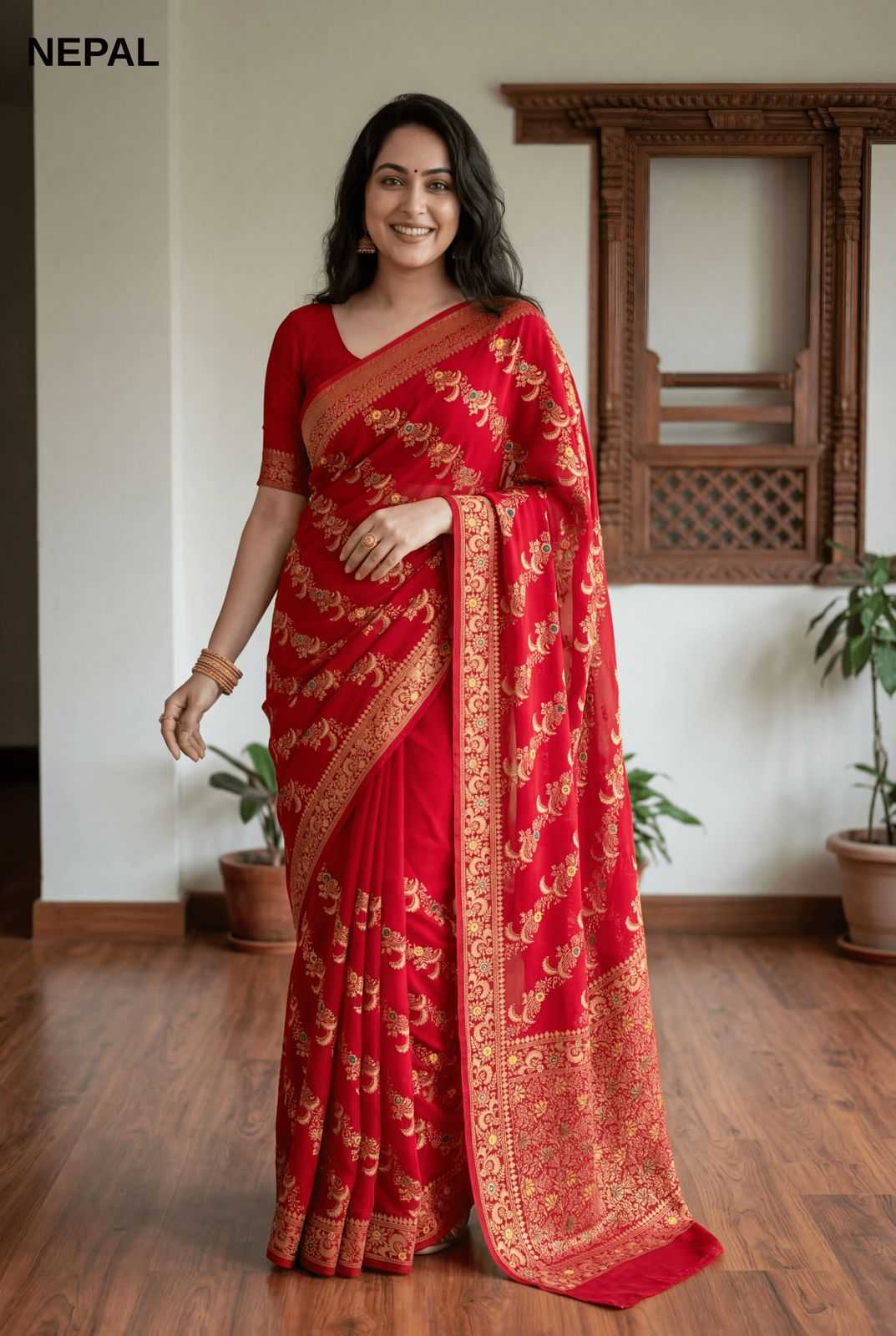 Ynf Georgette KESH114 NEPAL Sarees Festive Collections Wholesale Printed Sarees Georgette Sarees Festive Sarees Manufacturer- Kapda Export