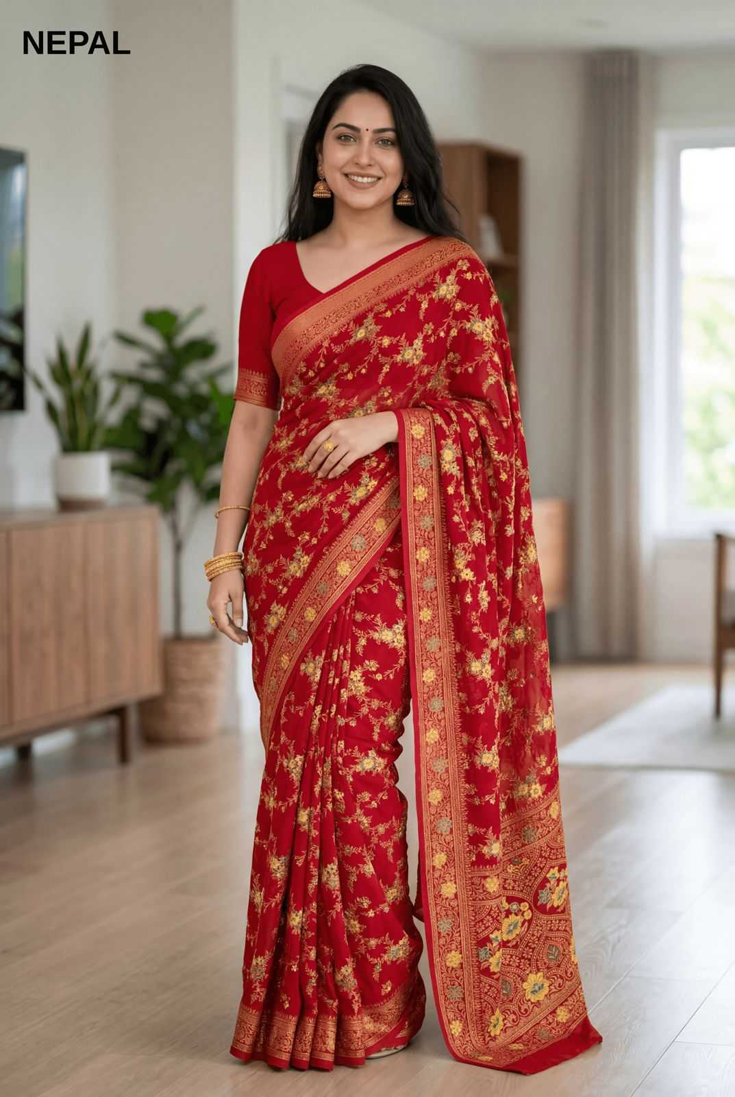 Ynf Georgette KESH114 NEPAL Sarees Festive Collections Wholesale Printed Sarees Georgette Sarees Festive Sarees Manufacturer- Kapda Export