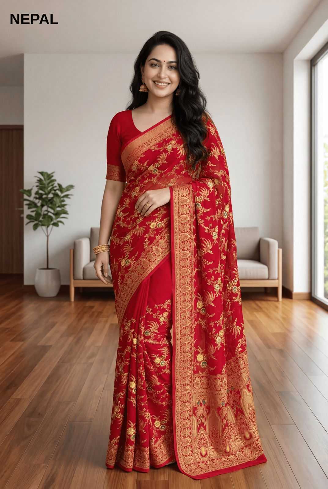 Ynf Georgette KESH114 NEPAL Sarees Festive Collections Wholesale Printed Sarees Georgette Sarees Festive Sarees Manufacturer- Kapda Export