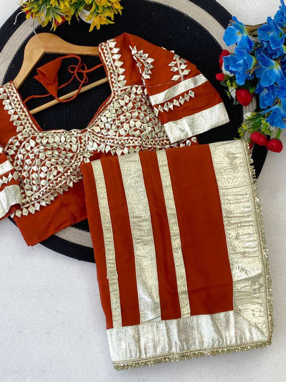 Ynf Georgette KESH538 1212 Sarees Wholesale Georgette Sarees Sequence Sarees Gota Patti Sarees Manufacturer- Kapda Export