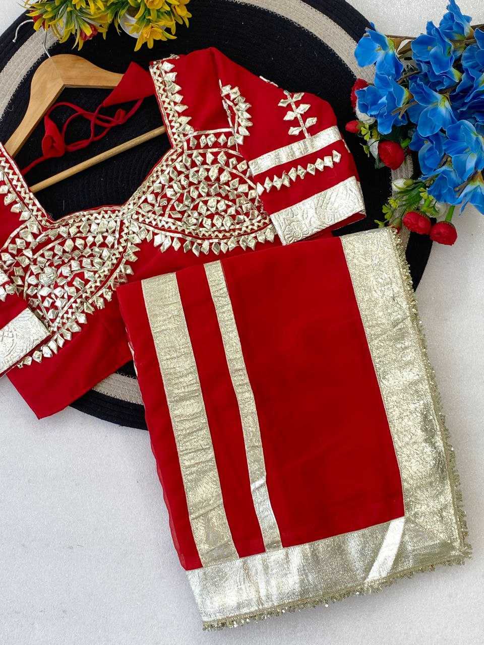 Ynf Georgette KESH538 1212 Sarees Wholesale Georgette Sarees Sequence Sarees Gota Patti Sarees Manufacturer- Kapda Export