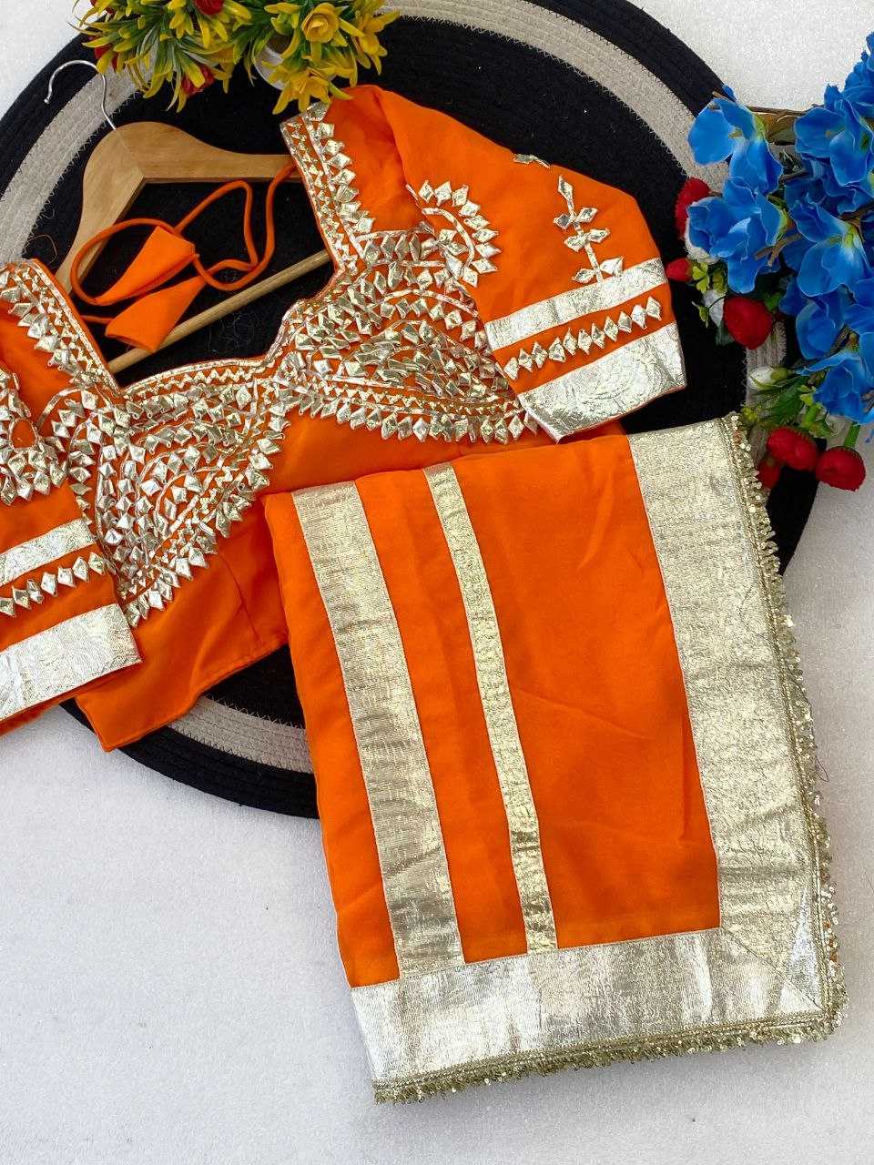 Ynf Georgette KESH538 1212 Sarees Wholesale Georgette Sarees Sequence Sarees Gota Patti Sarees Manufacturer- Kapda Export