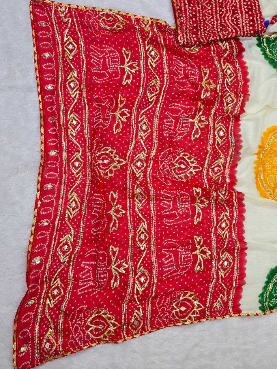 Ynf Georgette KESH538 1233 Sarees Wholesale Printed Sarees Gota Patti Sarees Bandhani Sarees Manufacturer- Kapda Export