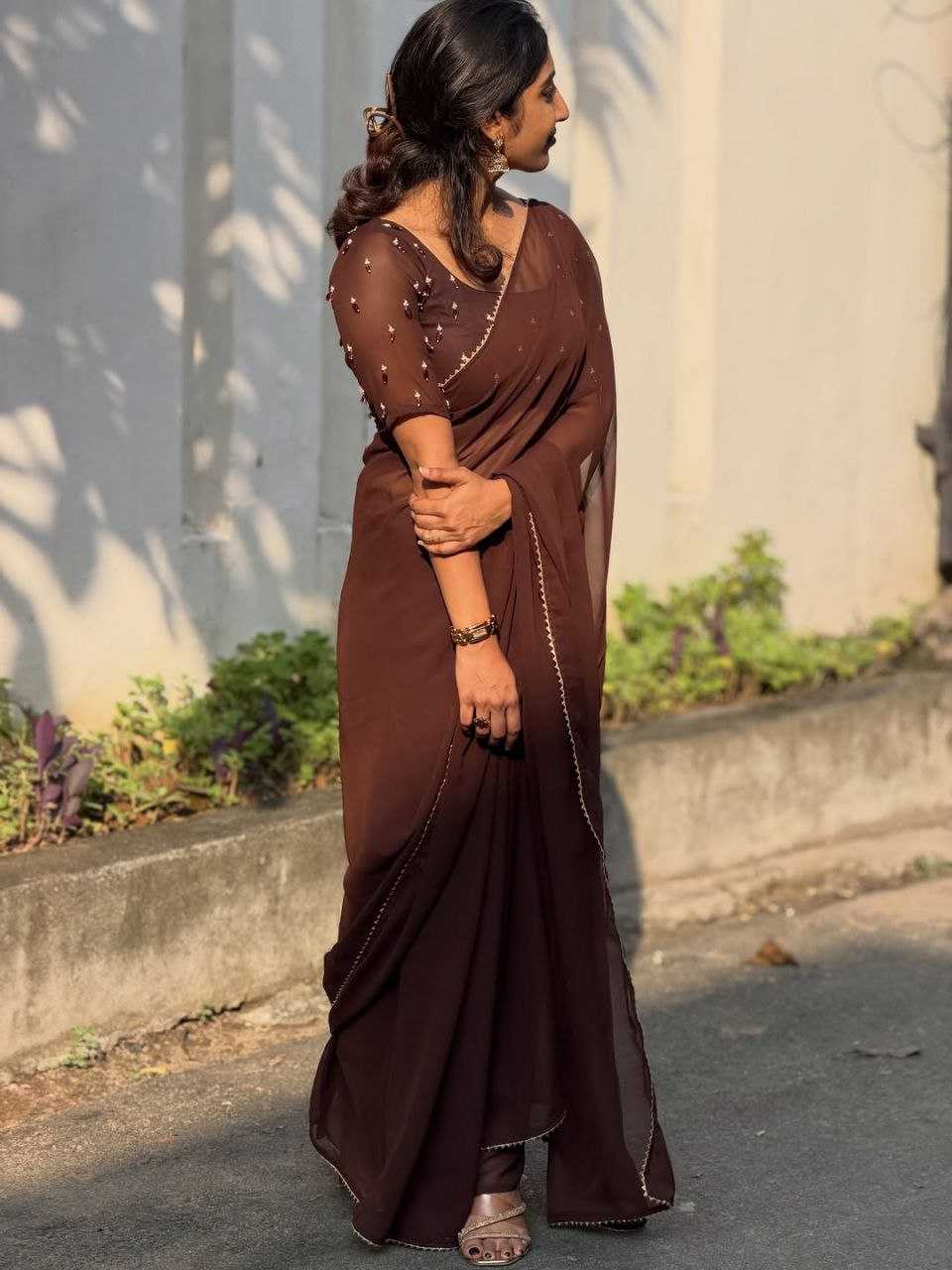 Ynf Georgette KESH554 RASS Sarees Wholesale Party Wear Sarees Georgette Sarees Embroidered Sarees Manufacturer- Kapda Export